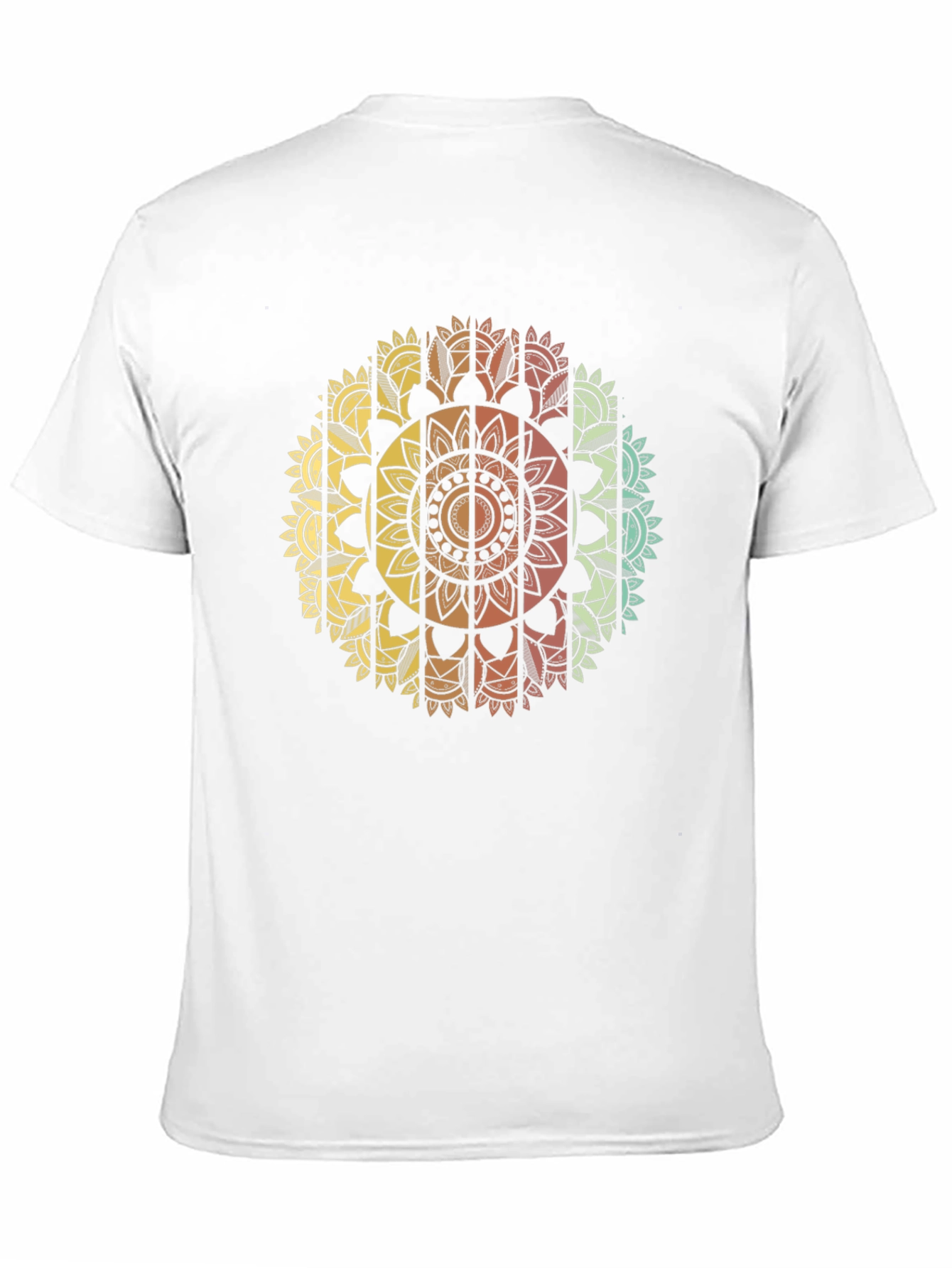 Mandala Print Mens Black T-Shirt