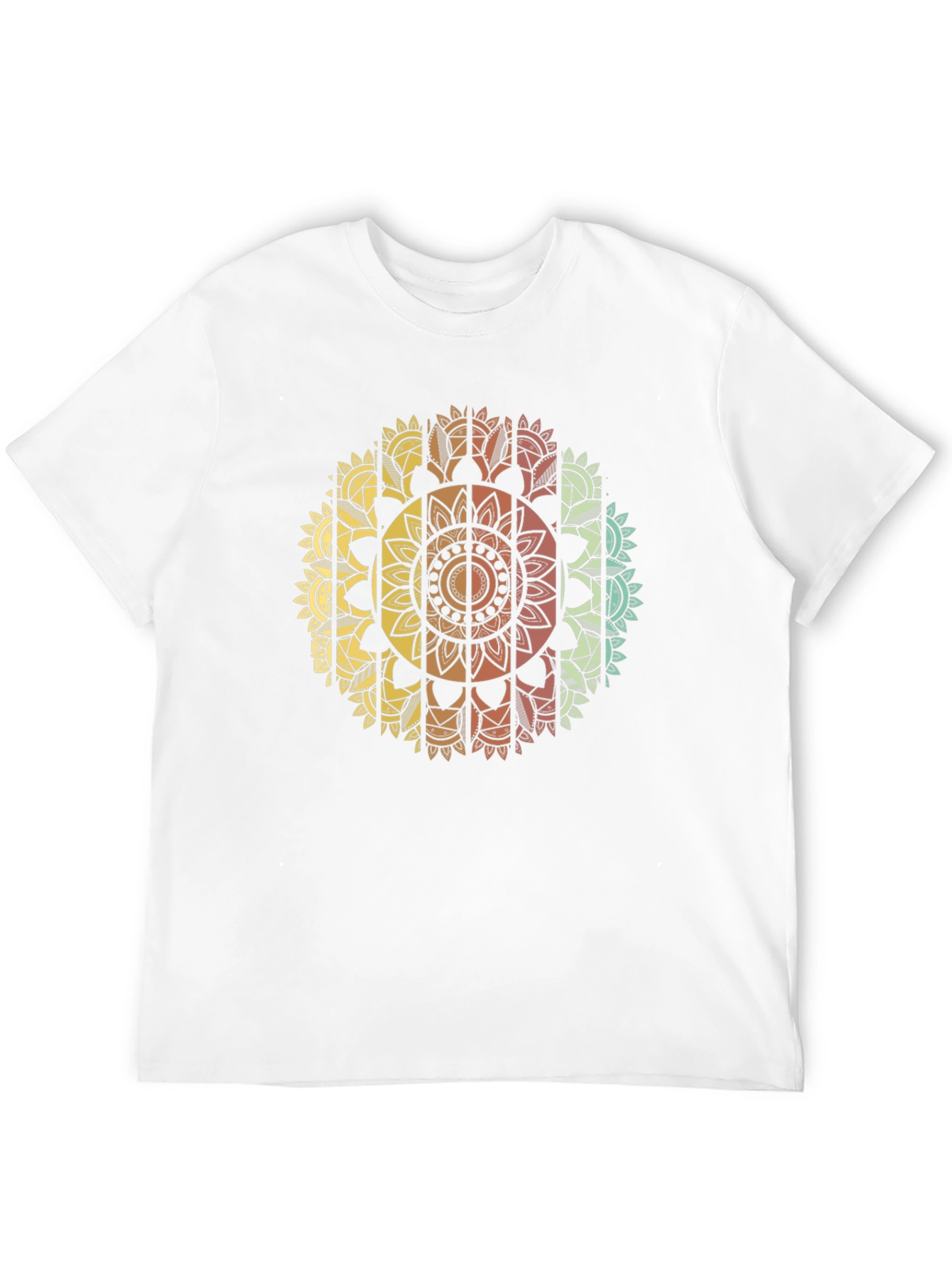 Mandala Print Mens Black T-Shirt