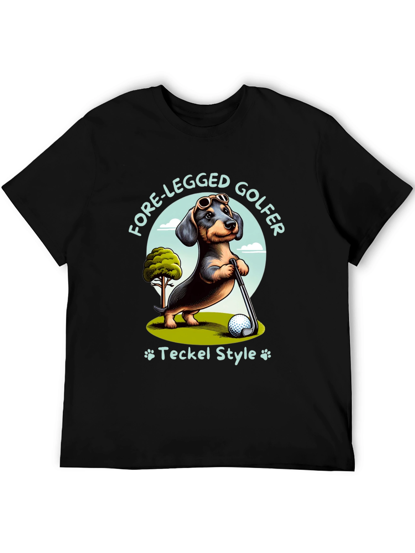 Fore-Legged Golfer Dachshund T-Shirt