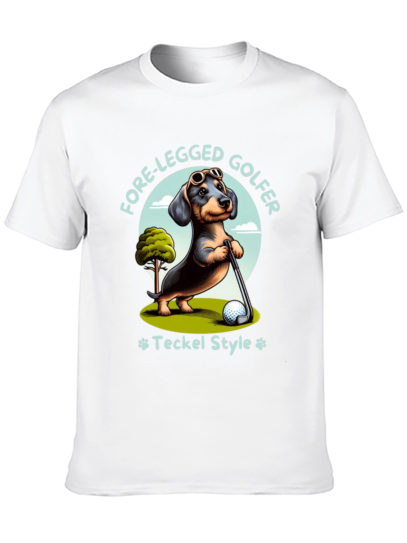 Fore-Legged Golfer Dachshund T-Shirt