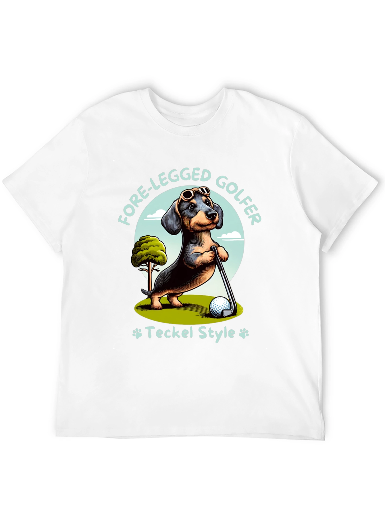 Fore-Legged Golfer Dachshund T-Shirt
