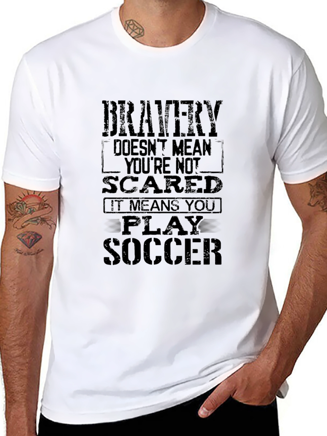 Bravery Soccer T-Shirt - Black Graphic Tee