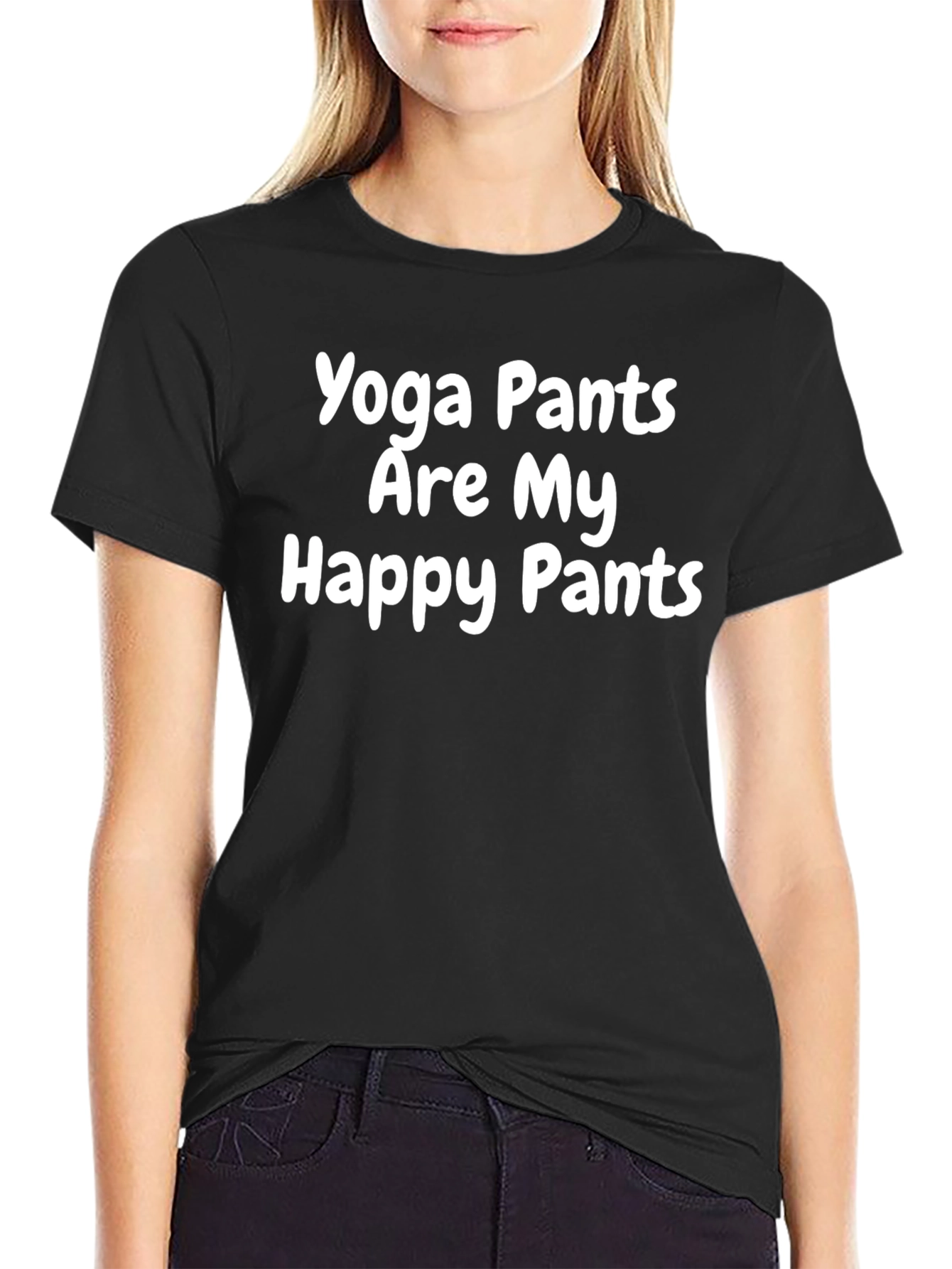 Yoga Pants Are My Happy Pants Black T-Shirt