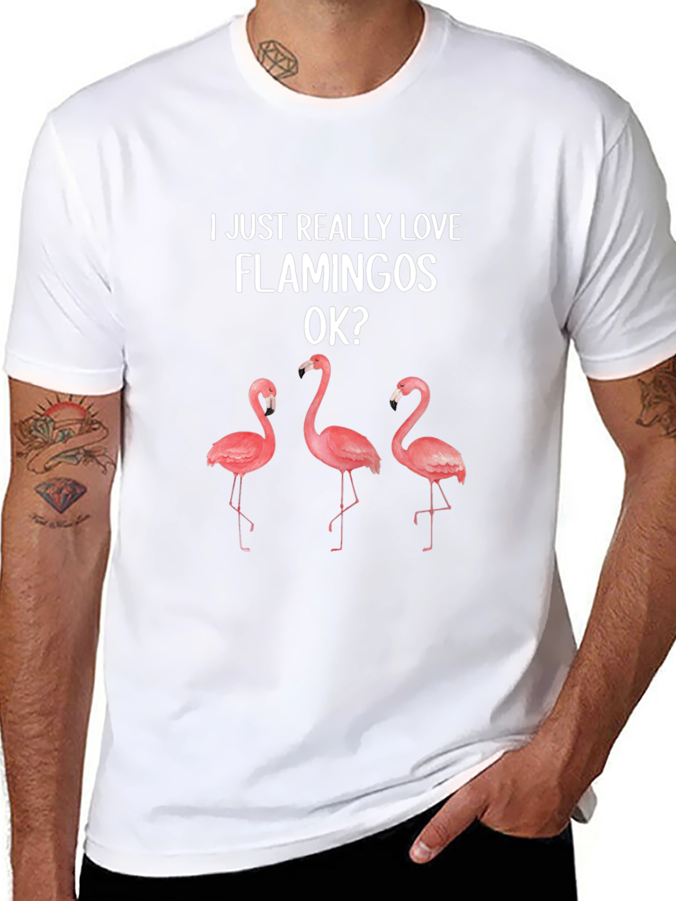 I Love Flamingos T-Shirt - Fun Graphic Tee