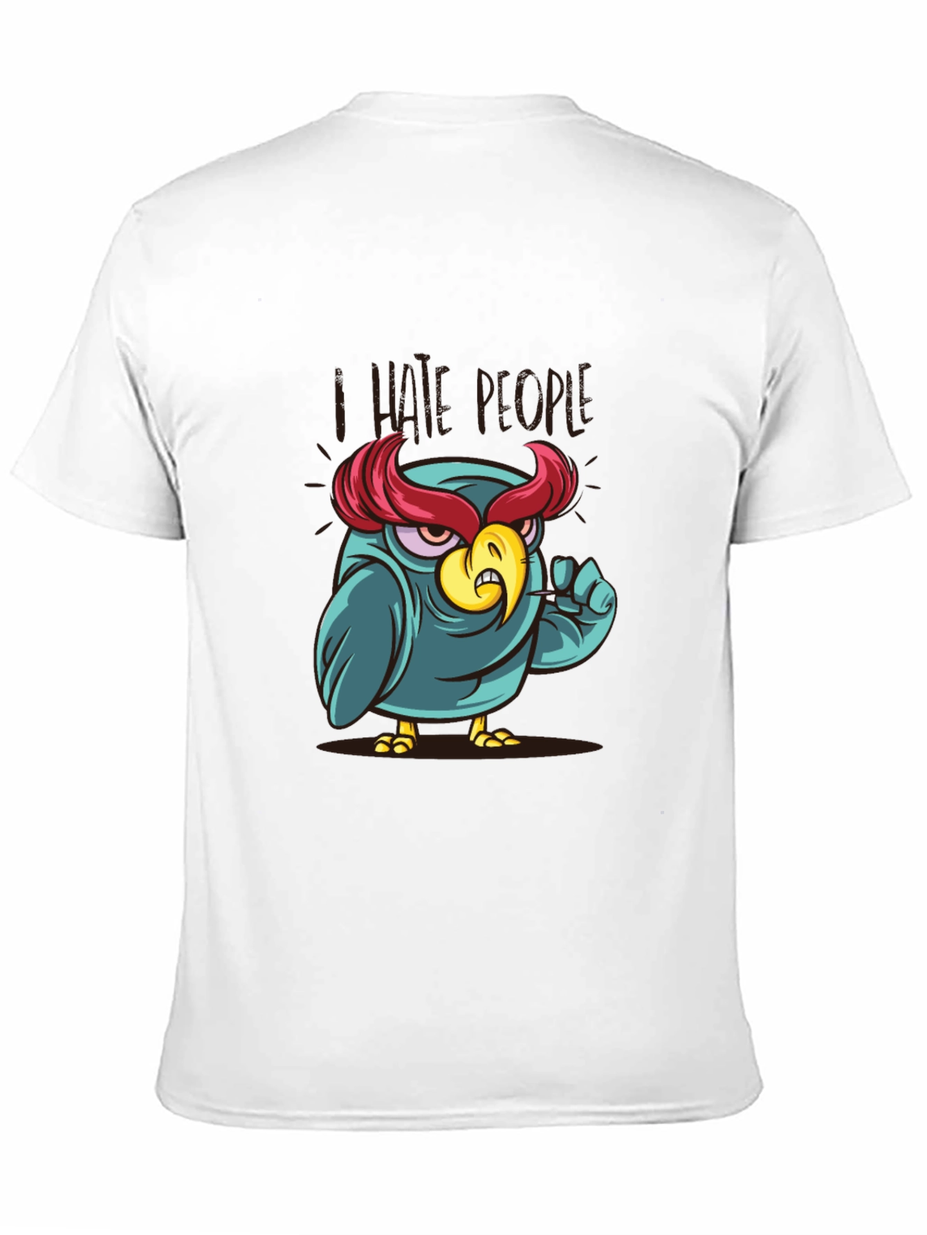 I Hate People Owl Graphic Tee - Black Cotton