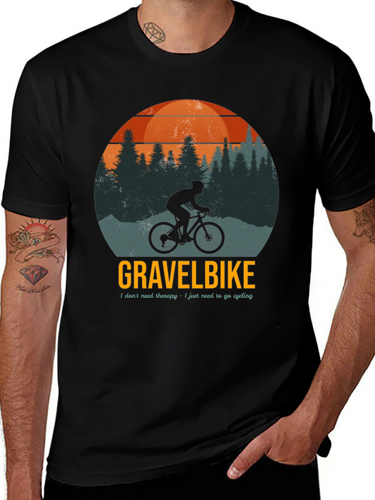 Gravel Bike T-Shirt - Cycling Therapy Tee
