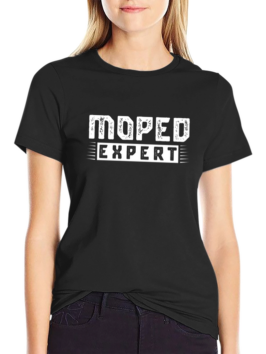 Moped Expert Graphic Tee - Black Cotton T-Shirt