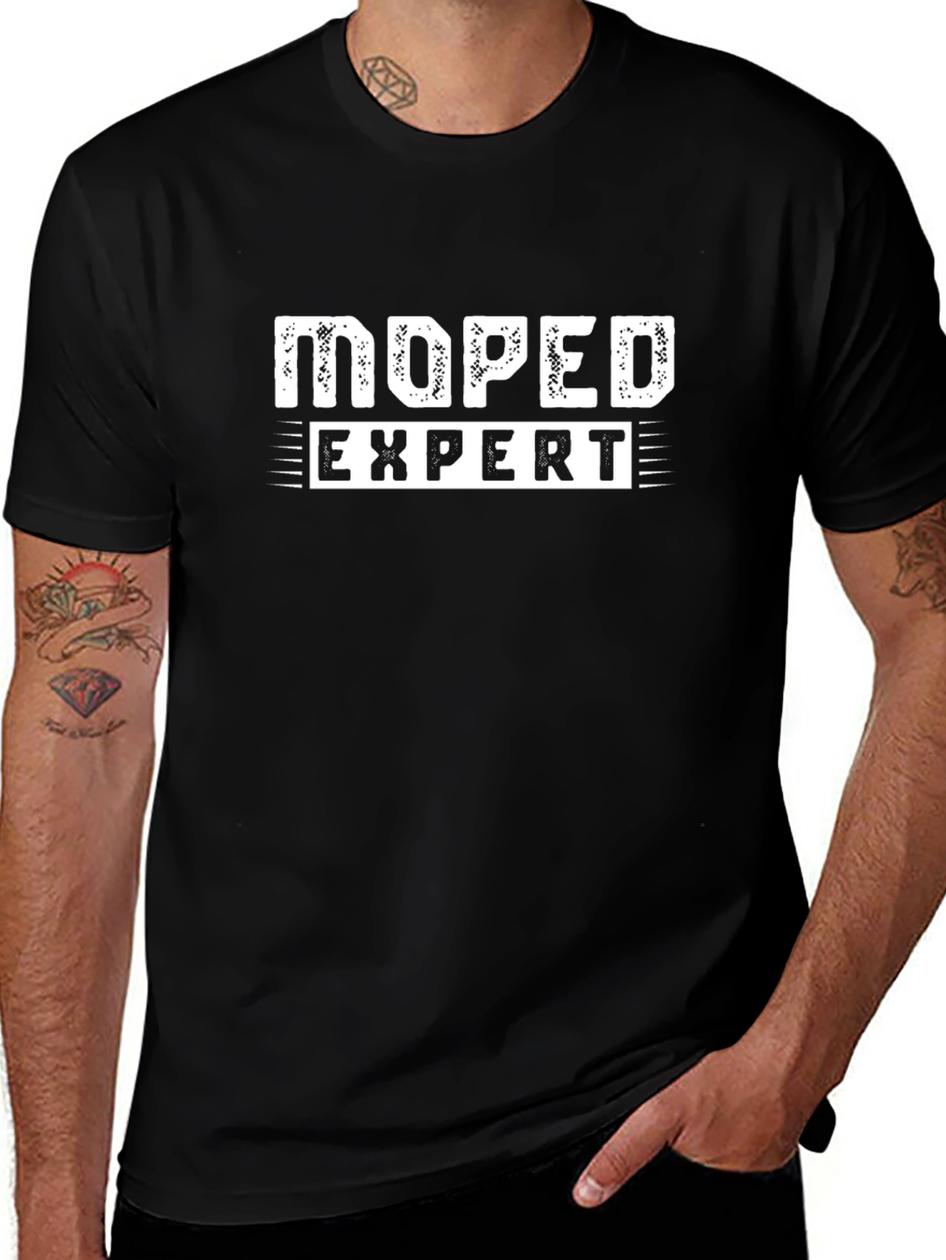 Moped Expert Graphic Tee - Black Cotton T-Shirt