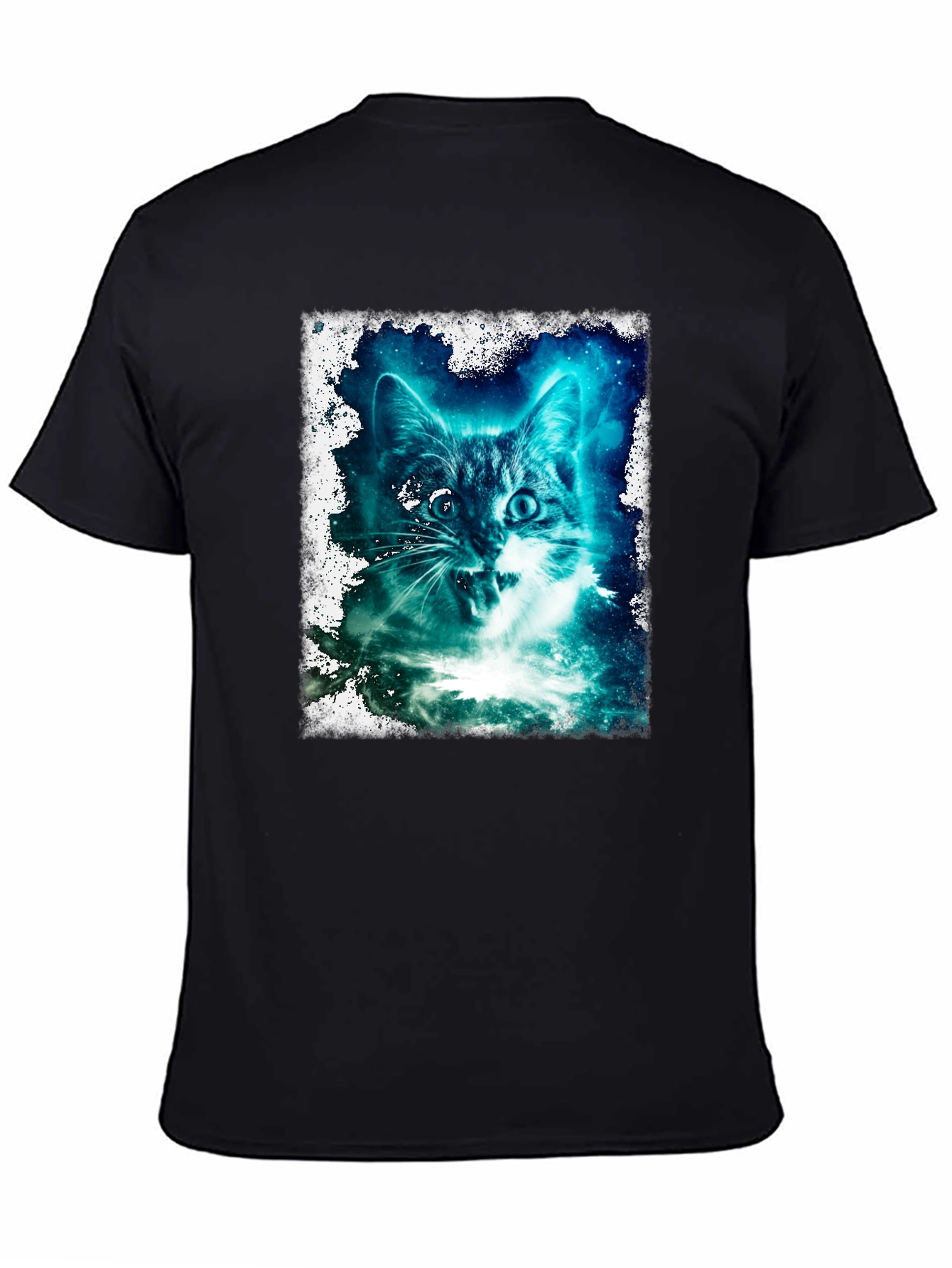 Galactic Cat Graphic Tee - Black T-Shirt