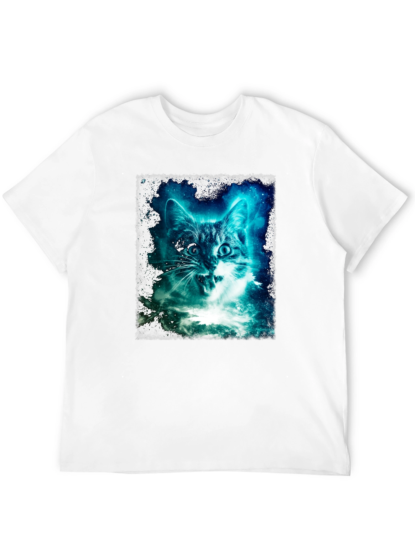 Galactic Cat Graphic Tee - Black T-Shirt