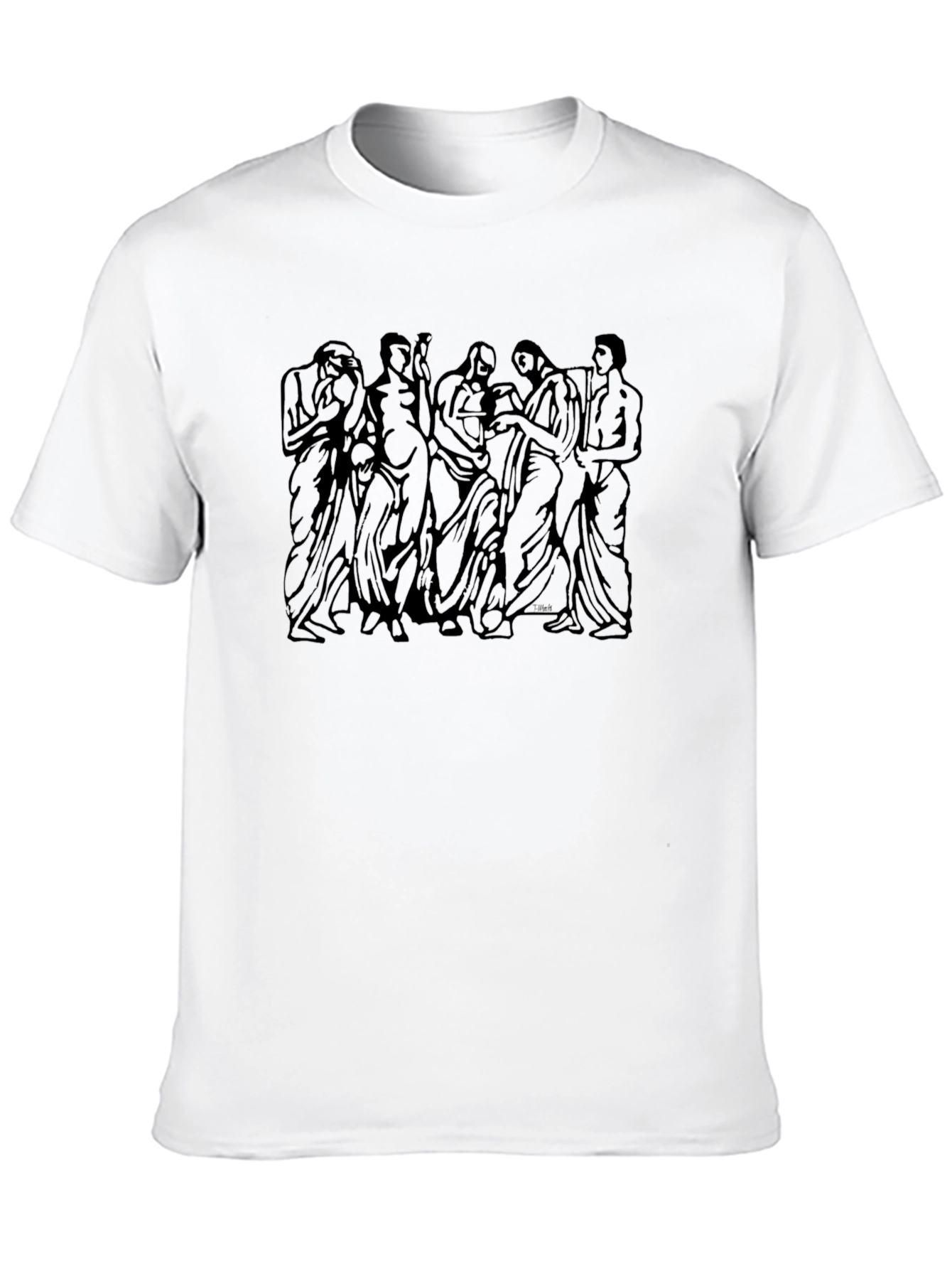 Artistic Print Black T-Shirt