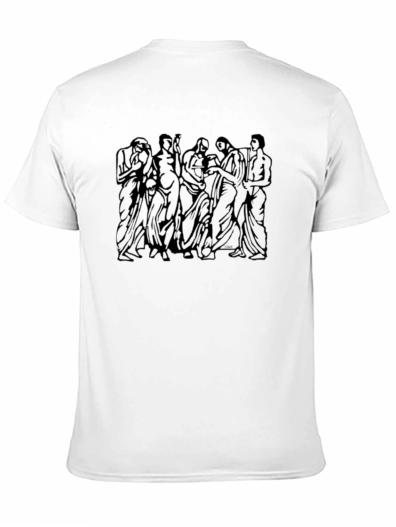 Artistic Print Black T-Shirt