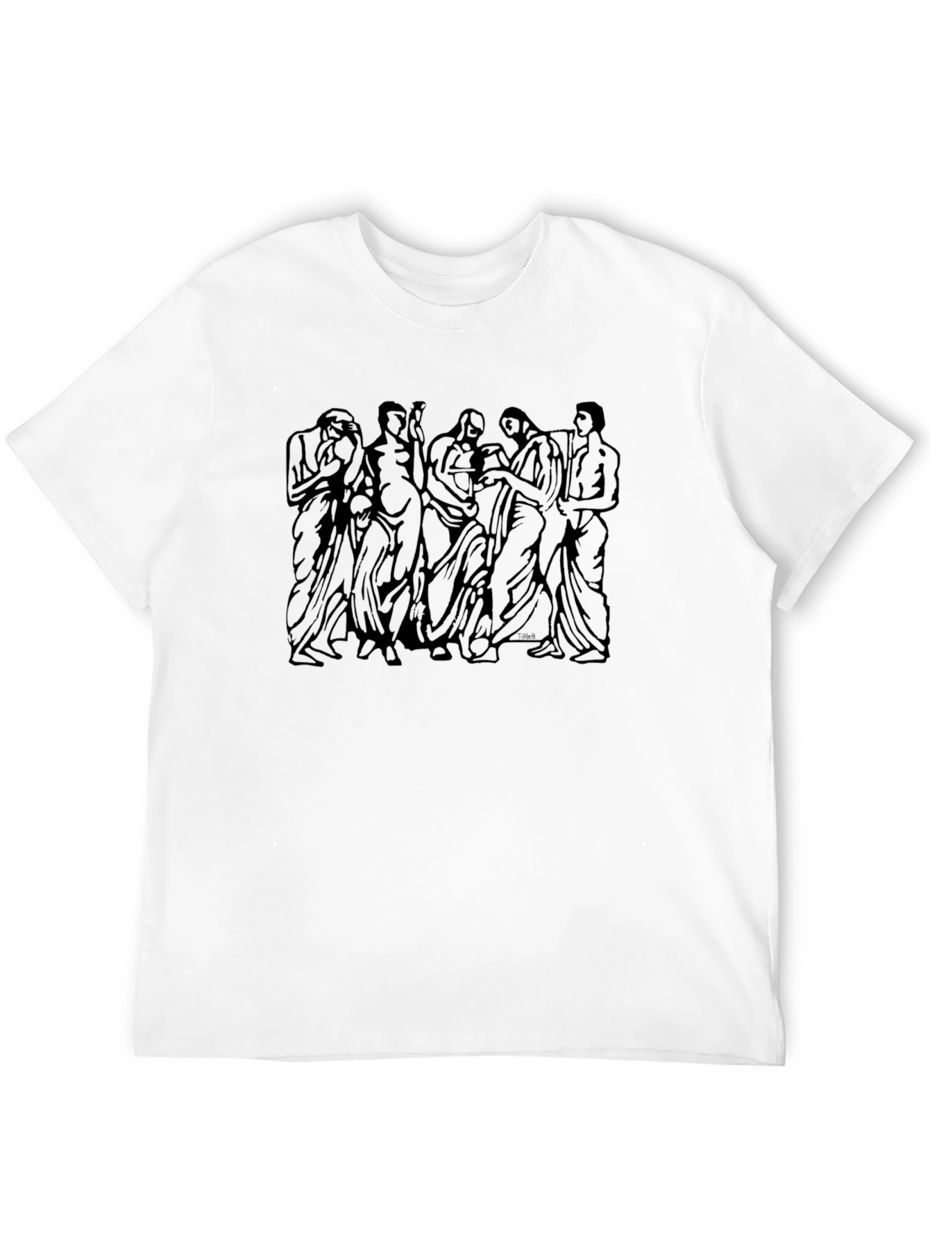 Artistic Print Black T-Shirt