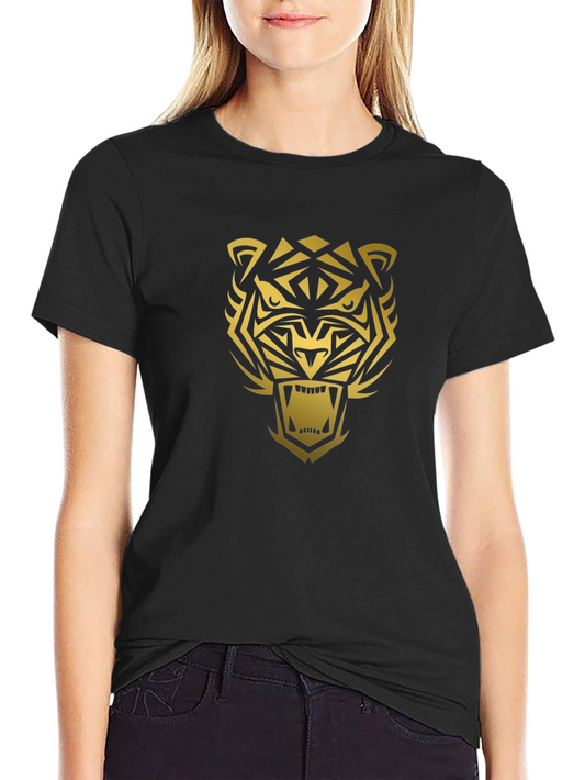 Bold Tiger Graphic Black T-Shirt