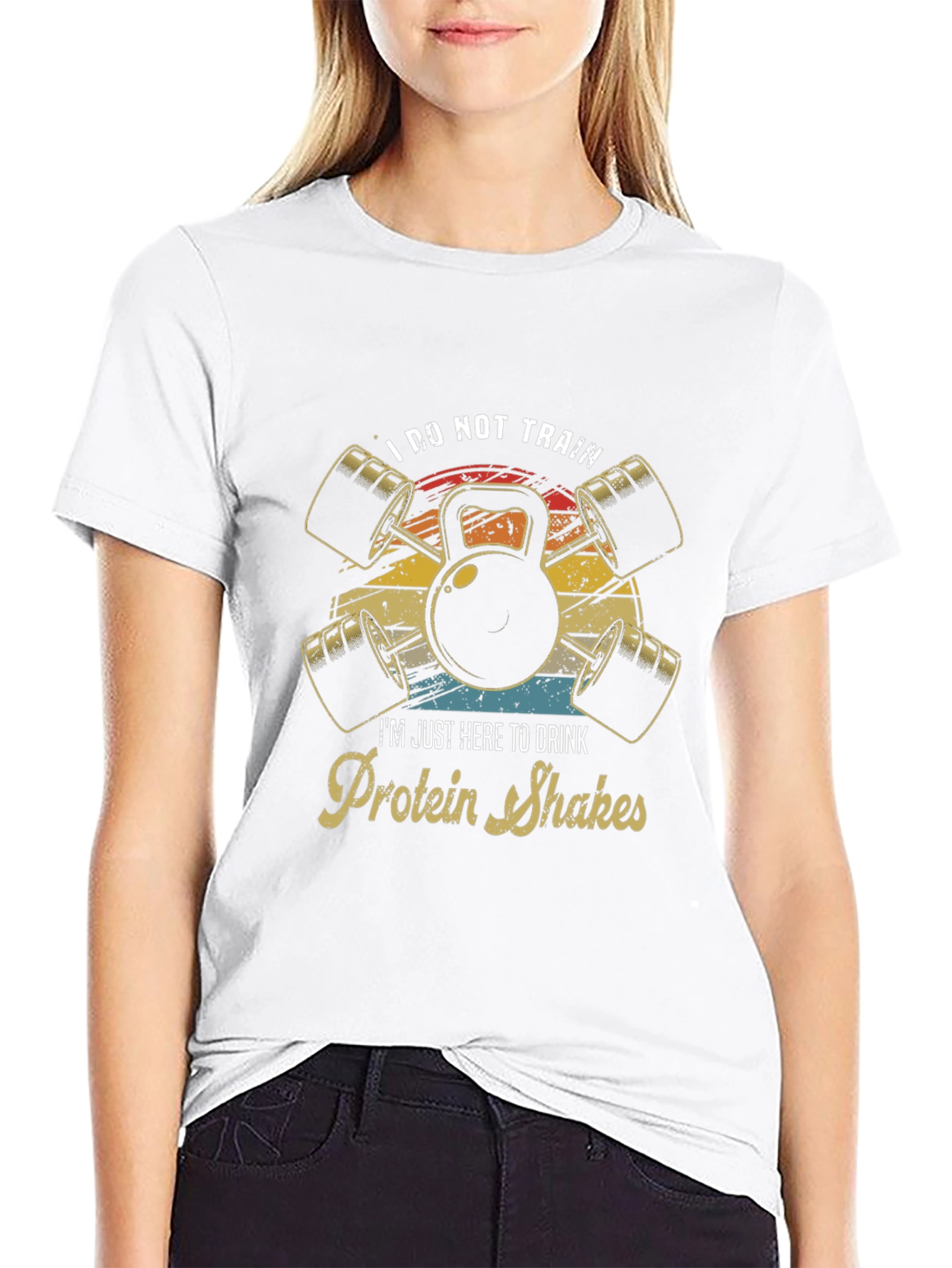 Funny Gym T-Shirt: I Do Not Train Protein Shakes
