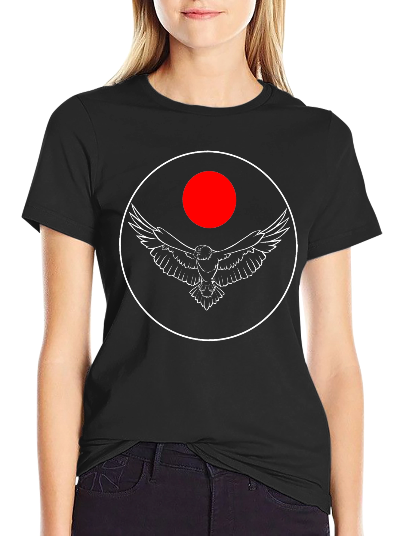 Eagle Circle Graphic Tee - Black