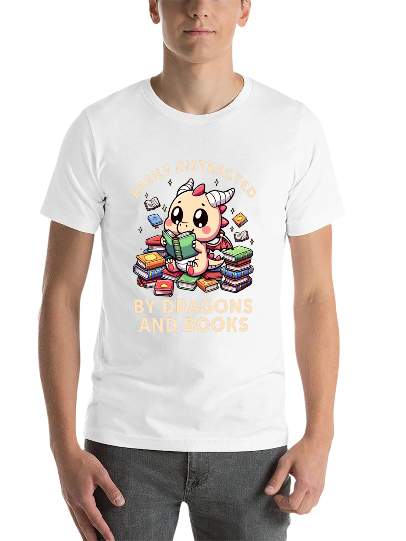 Easily Distracted by Dragons and Books T-Shirt