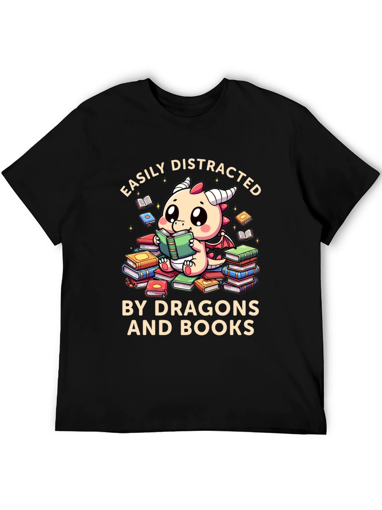 Easily Distracted by Dragons and Books T-Shirt