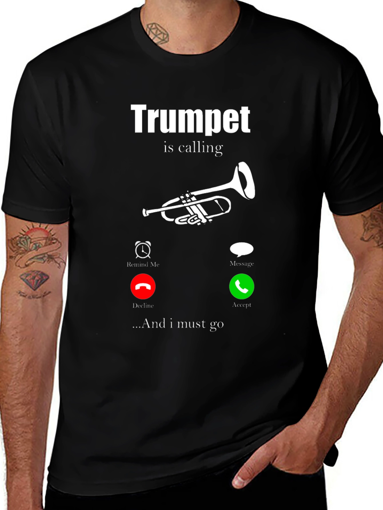 Trumpet Calling Graphic Tee - Musician Humor T-Shirt