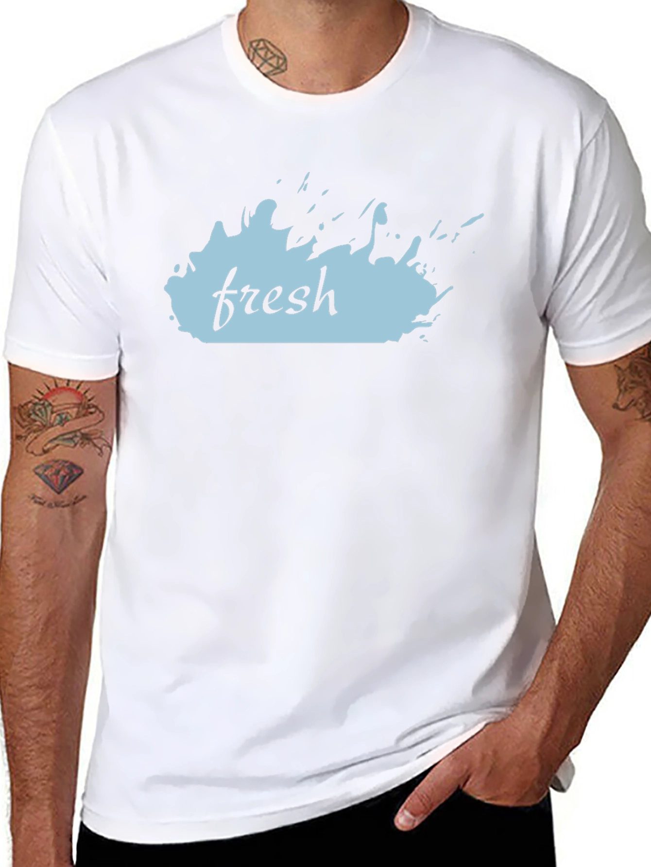 Fresh Graphic Tee - Stylish Mens Black T-Shirt