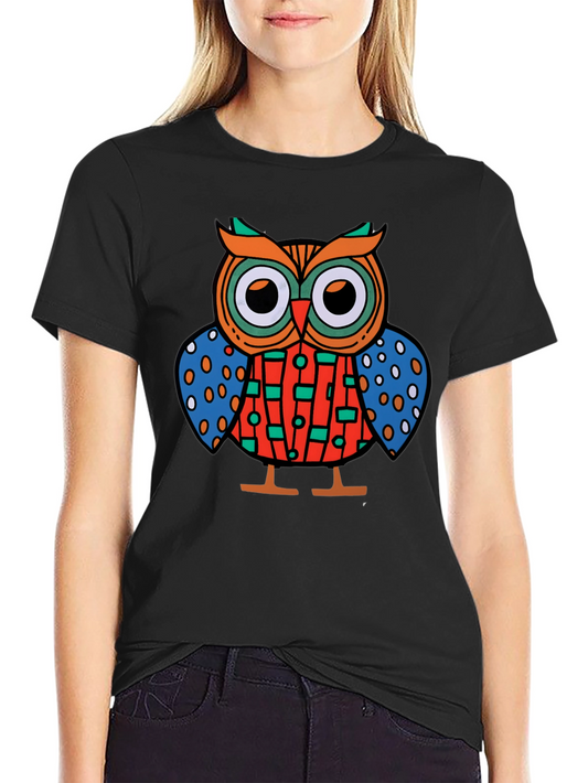 Funky Owl Graphic Tee - Mens Black T-Shirt