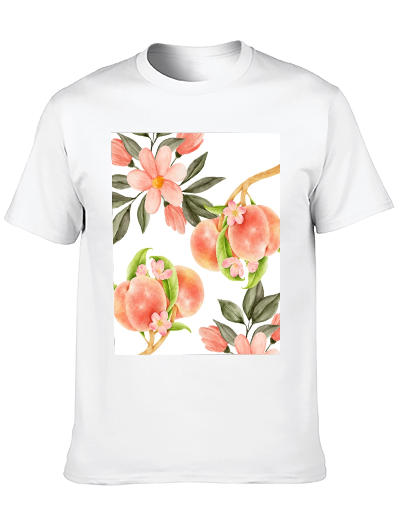 Peach Floral T-Shirt - Unique Design