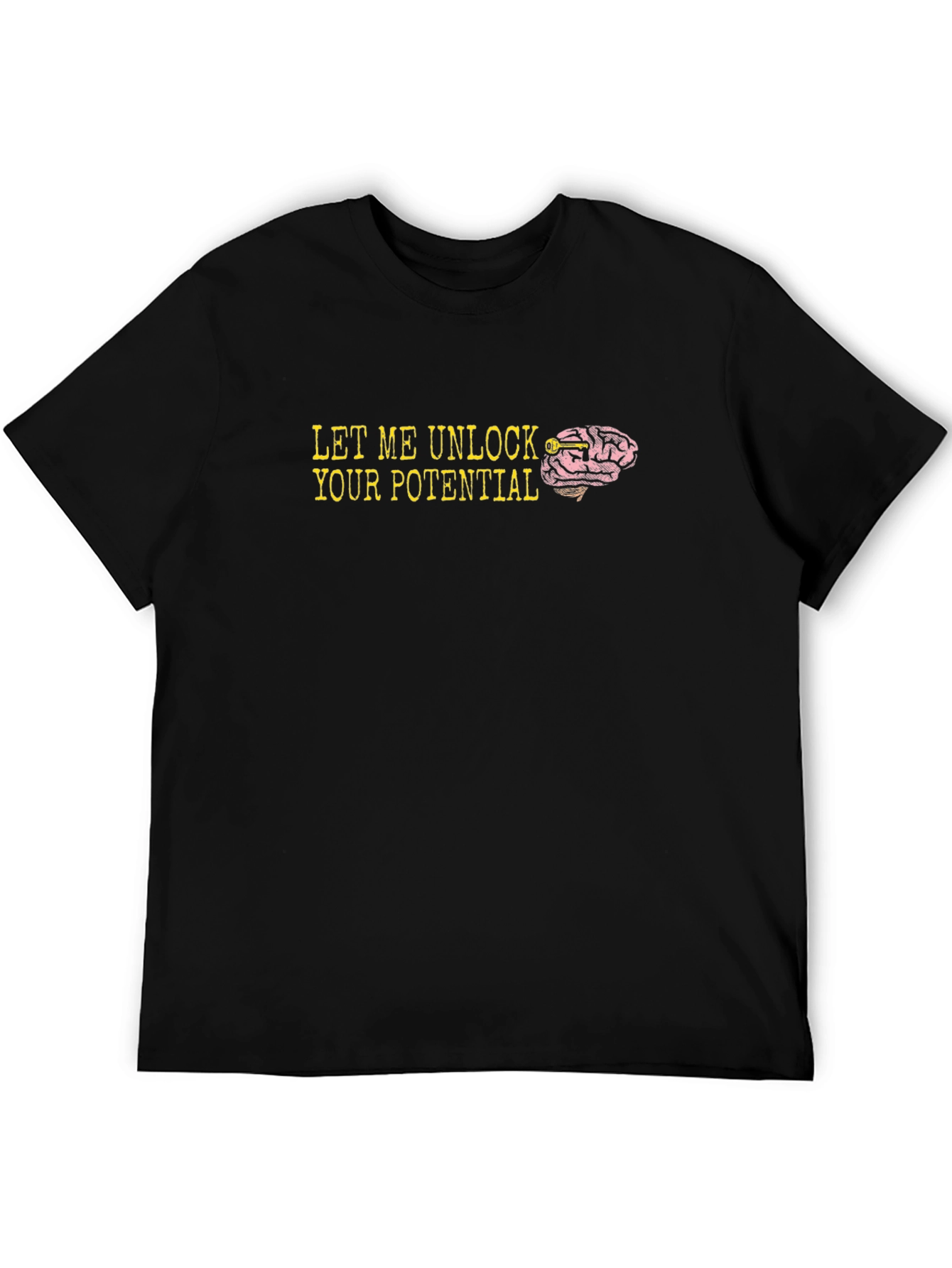 Unlock Your Potential T-Shirt - Brain & Key Design