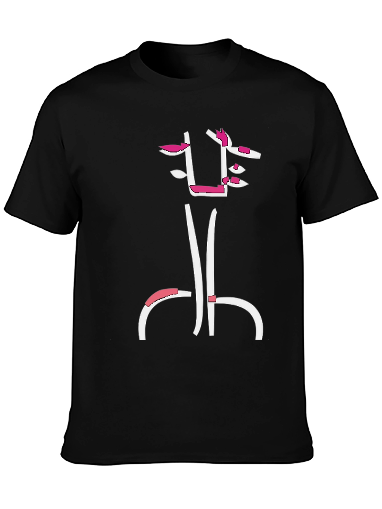 Abstract Face Black T-Shirt