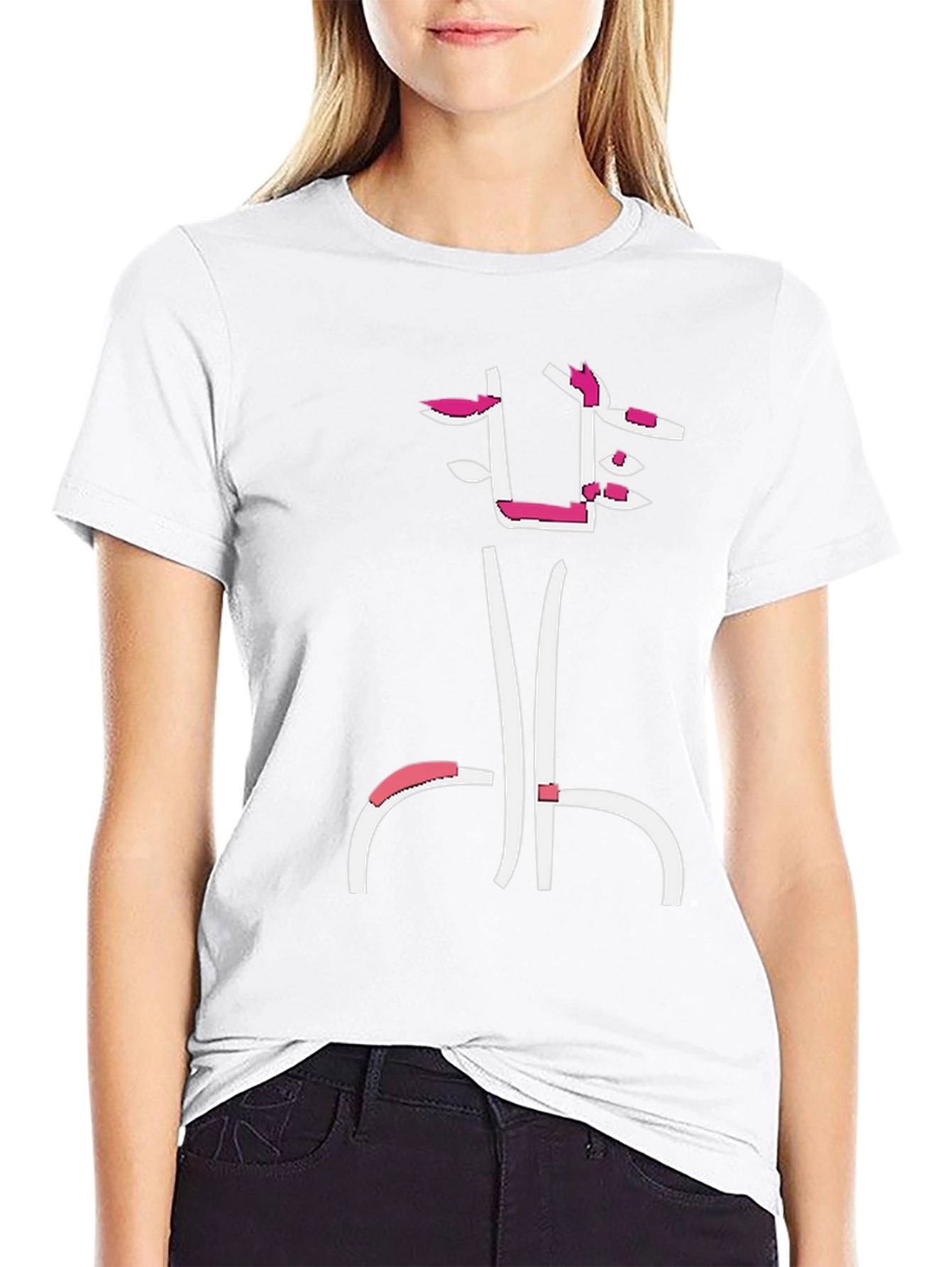 Abstract Face Black T-Shirt