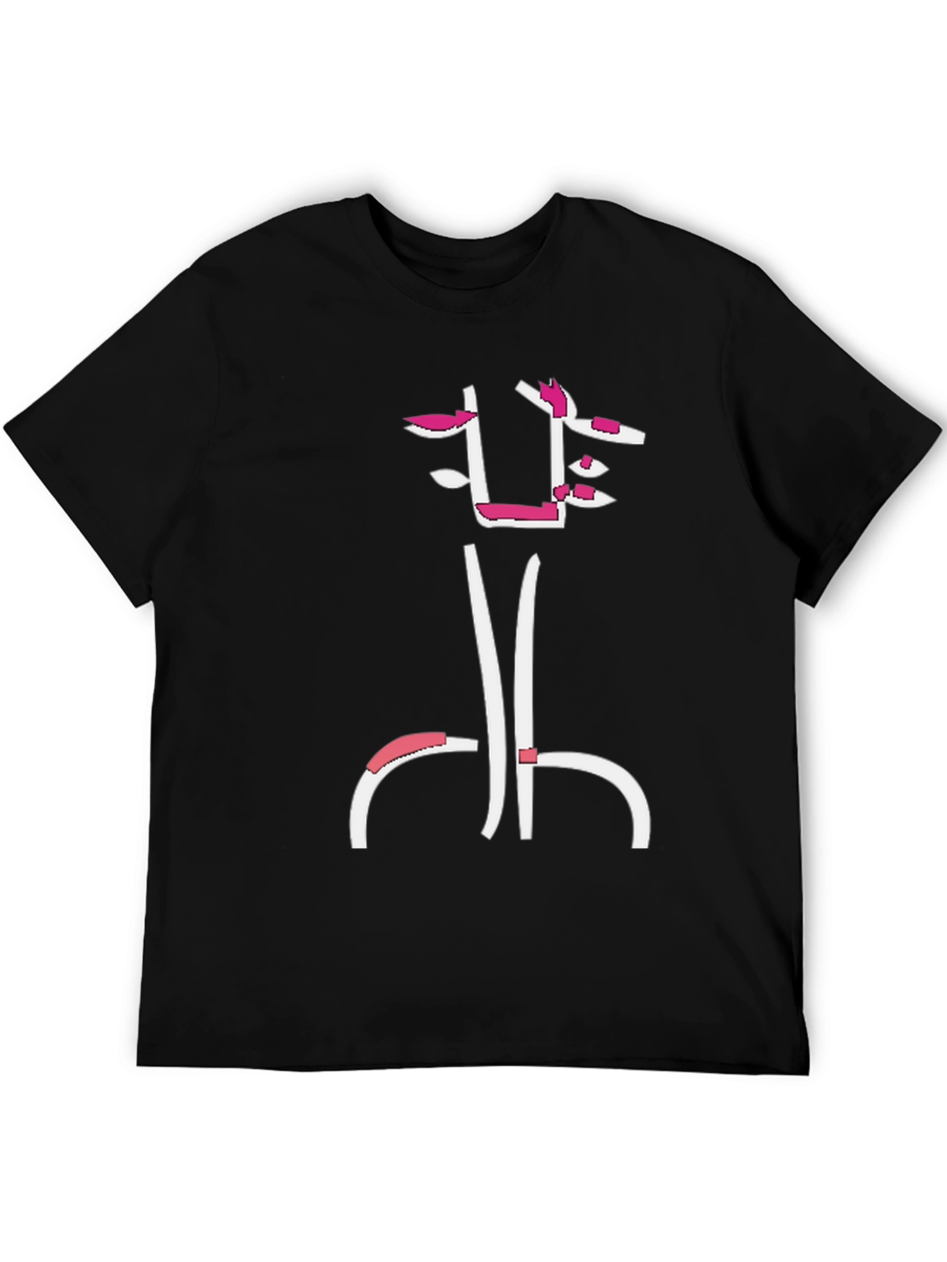 Abstract Face Black T-Shirt