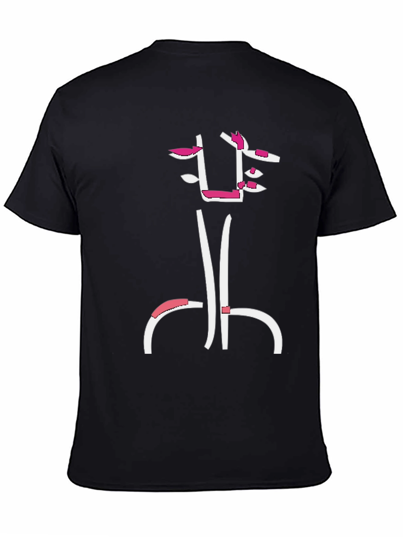 Abstract Face Black T-Shirt