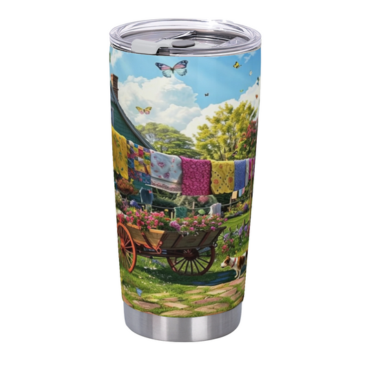 Colorful Cliffside Cinque Terre Coastal Village 20oz Scenic Tumbler