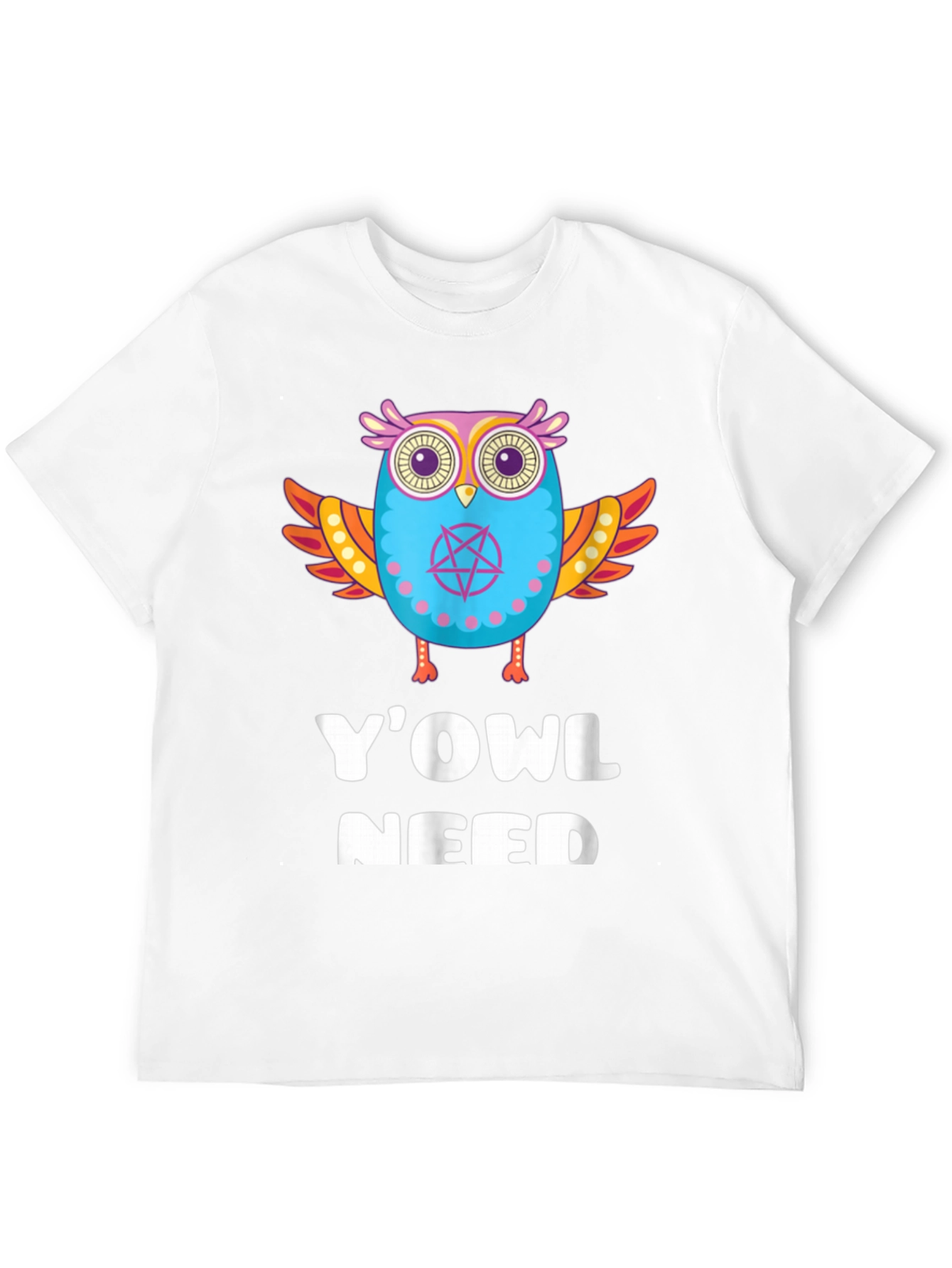 YOWL Need Funny Owl Graphic Black T-Shirt