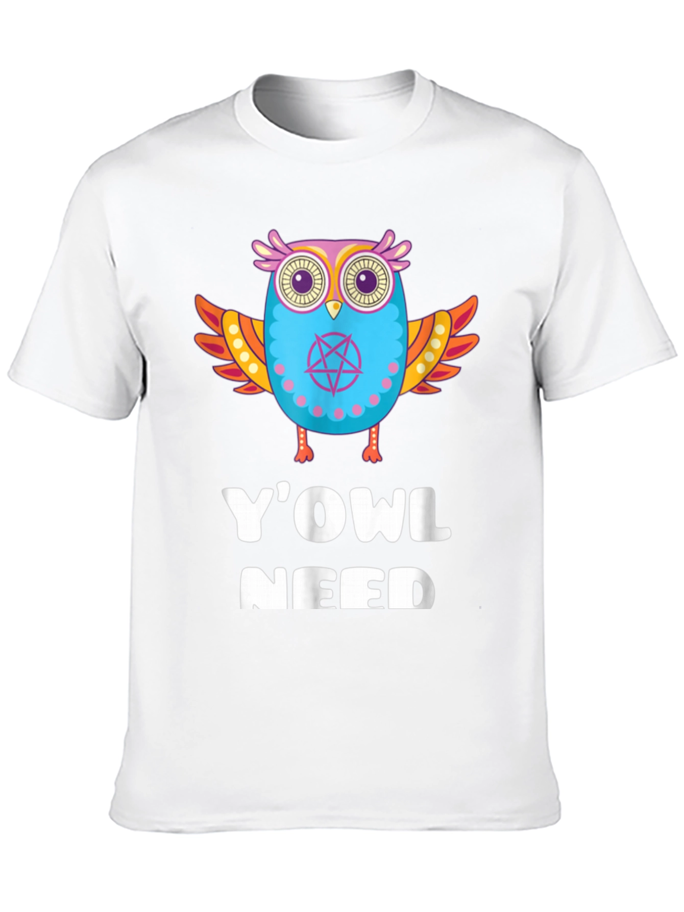 YOWL Need Funny Owl Graphic Black T-Shirt