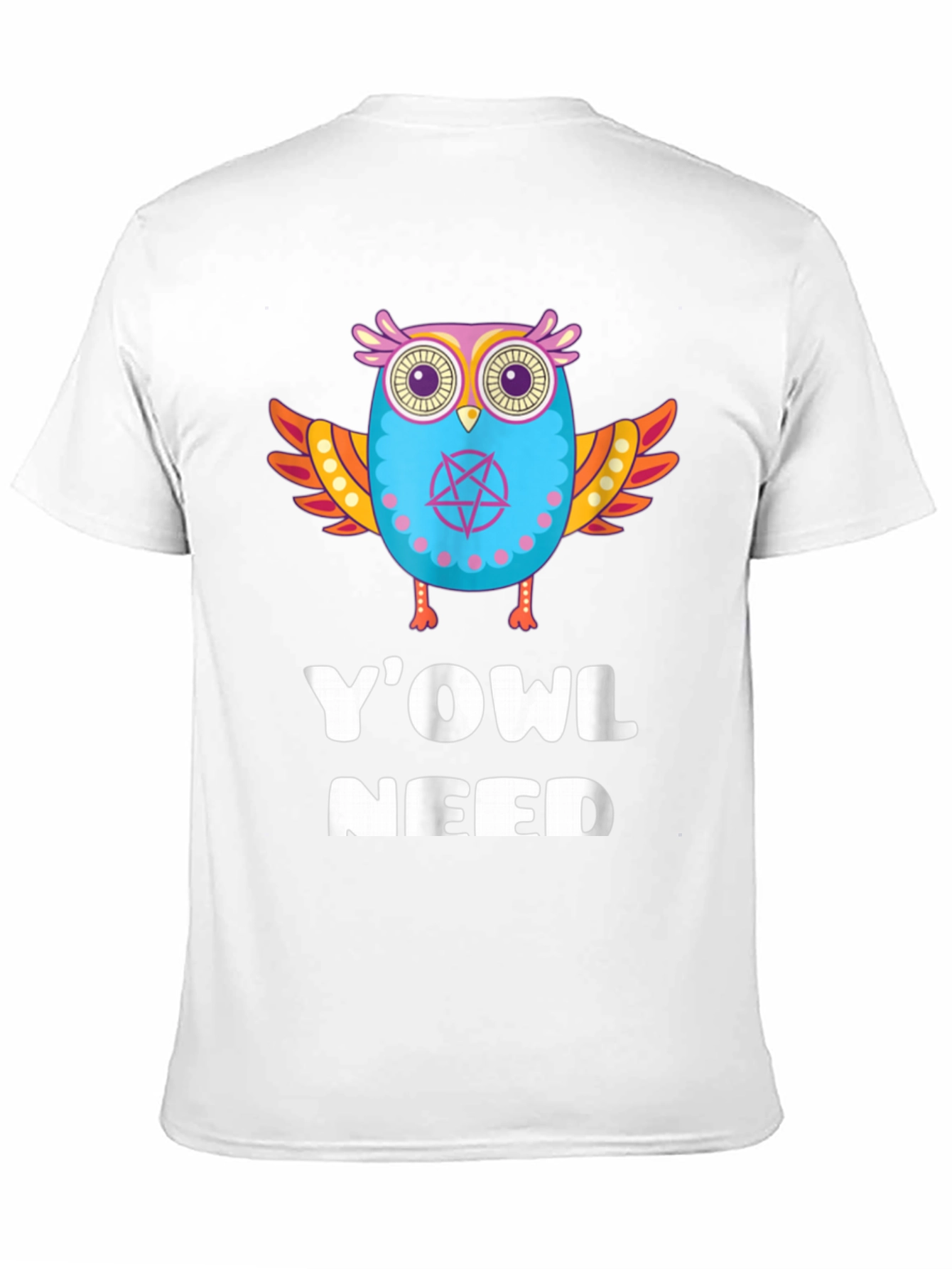 YOWL Need Funny Owl Graphic Black T-Shirt