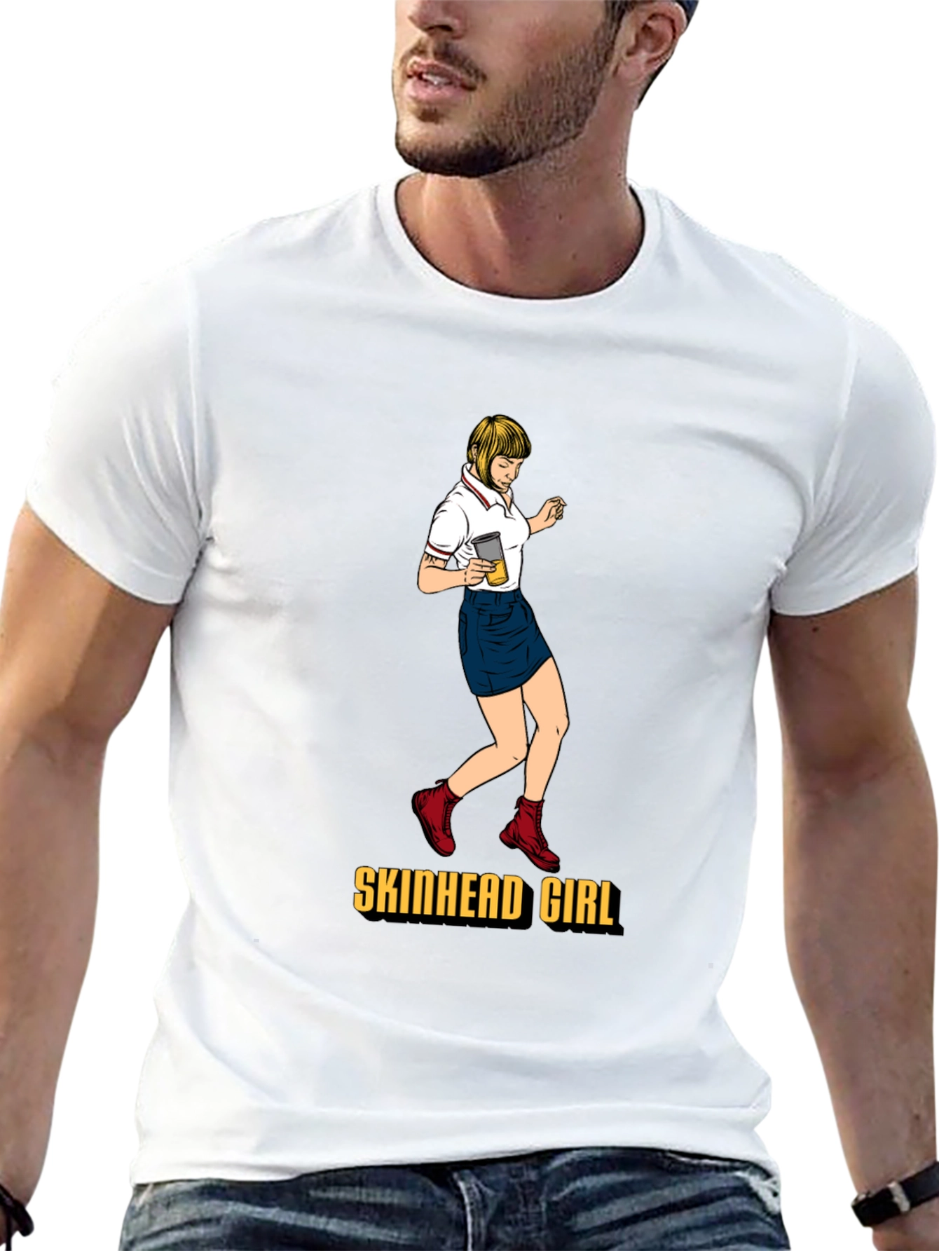 Skinhead Girl Black T-Shirt