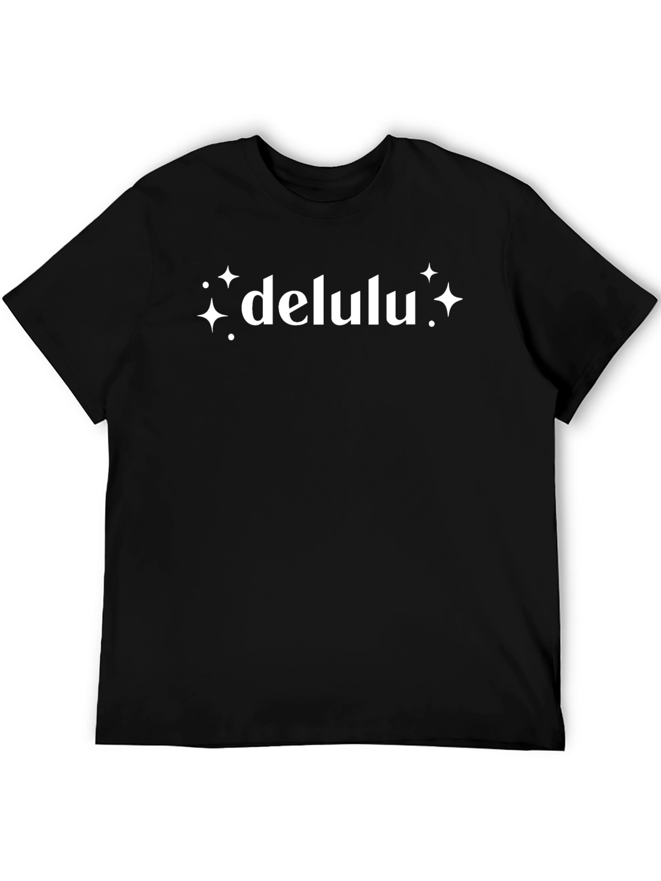 Delulu Sparkle Graphic T-Shirt - Black