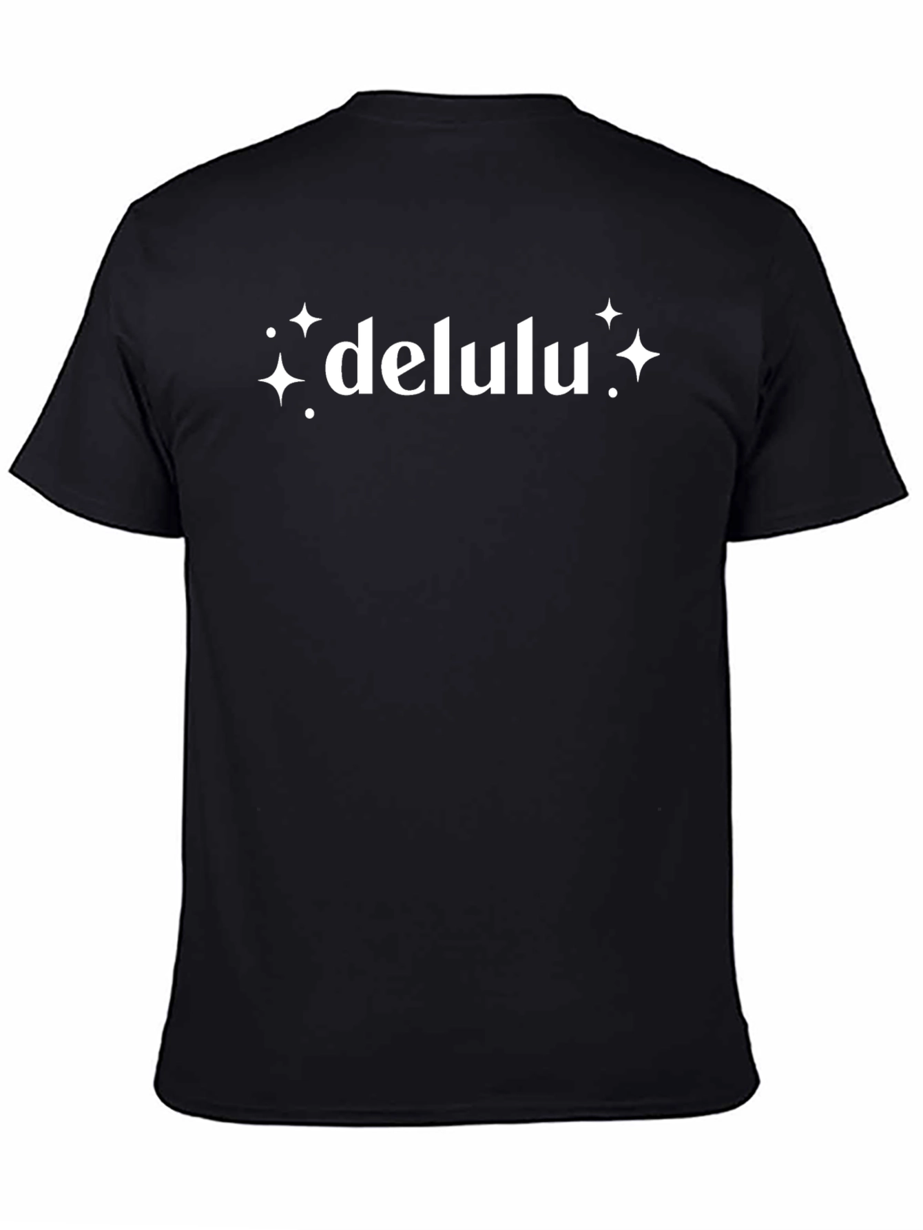 Delulu Sparkle Graphic T-Shirt - Black