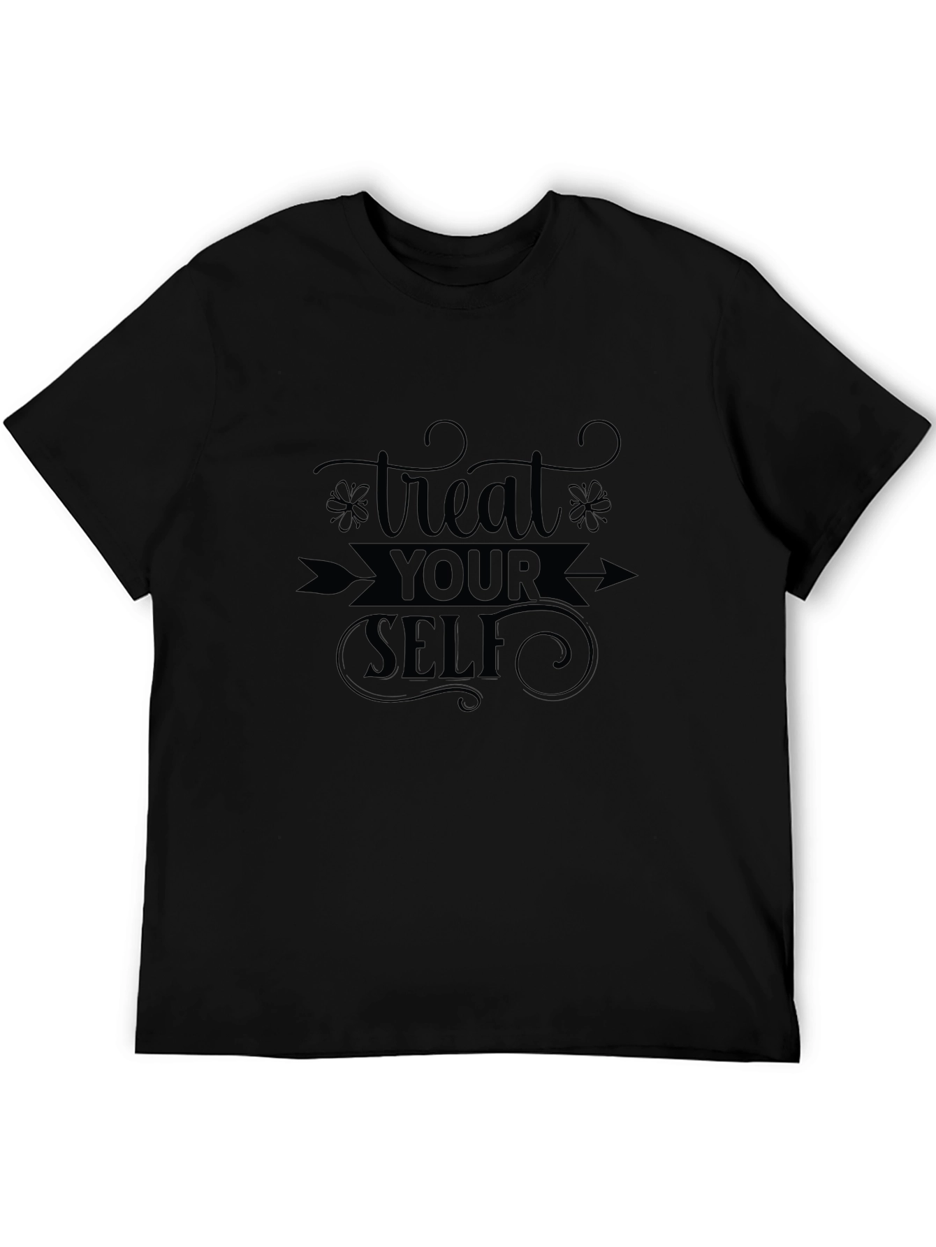Treat Yourself Graphic Tee - Premium Black T-Shirt