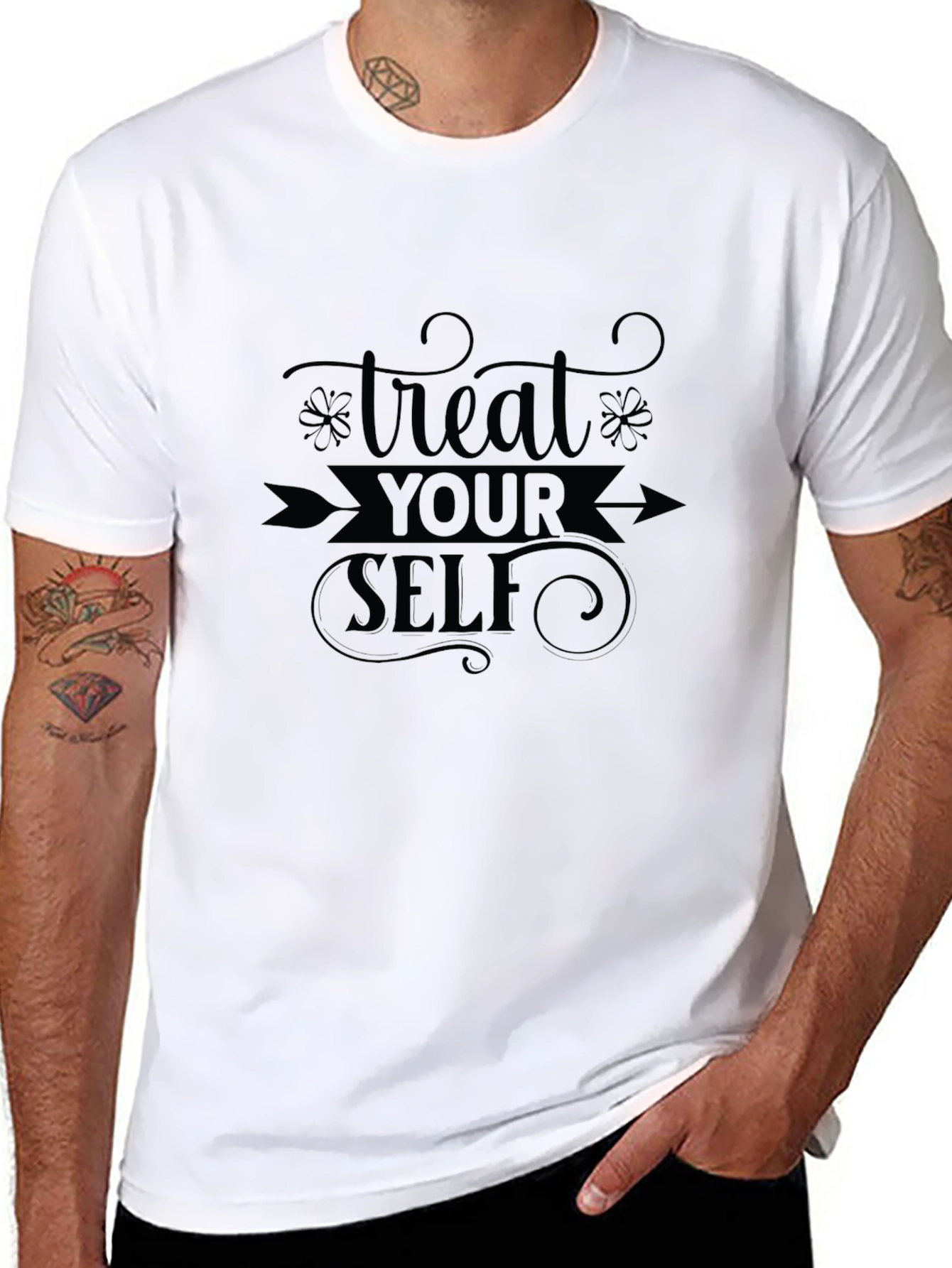 Treat Yourself Graphic Tee - Premium Black T-Shirt