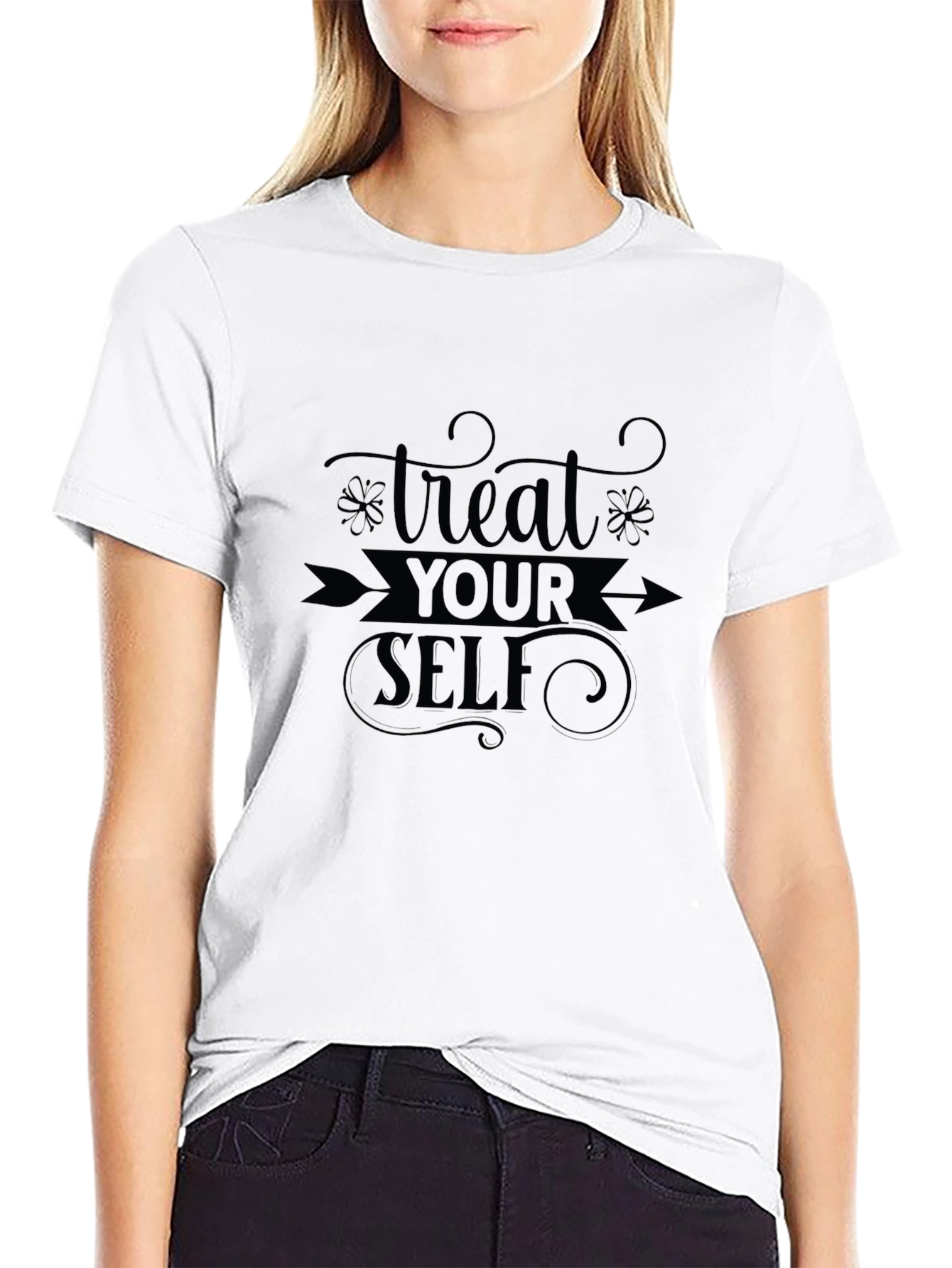 Treat Yourself Graphic Tee - Premium Black T-Shirt