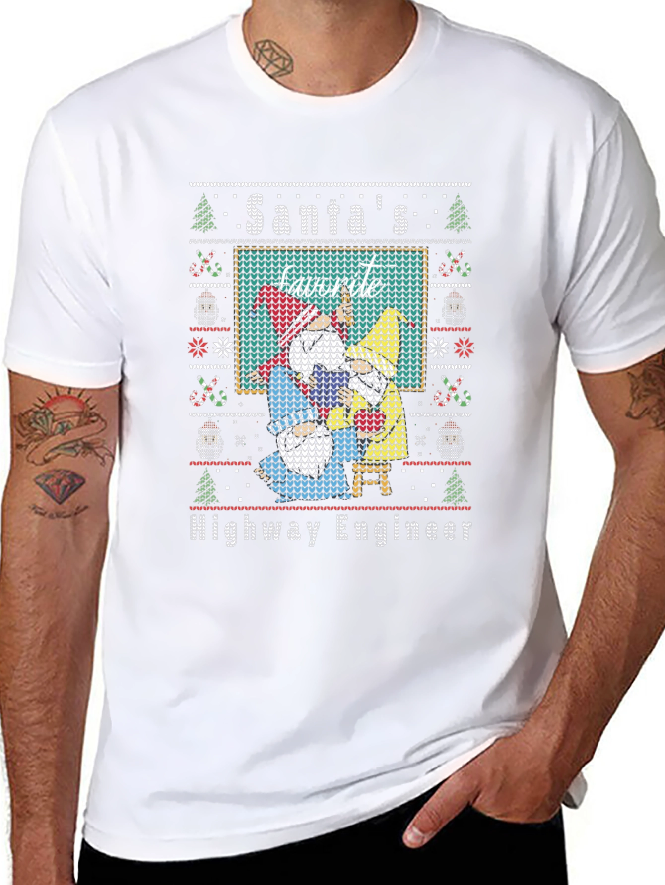 Santas Favorite Highway Engineer Christmas Sweater T-Shirt