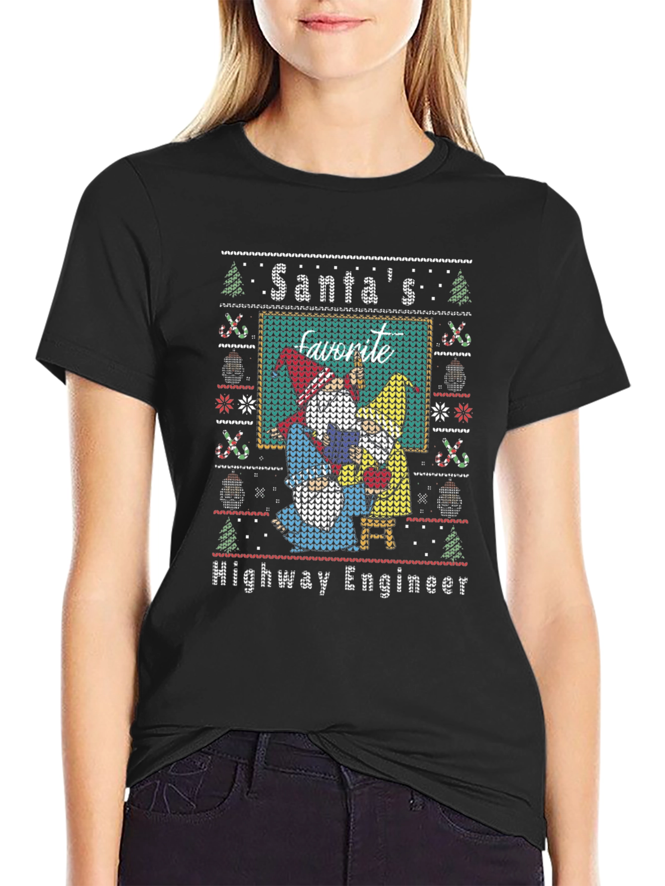 Santas Favorite Highway Engineer Christmas Sweater T-Shirt