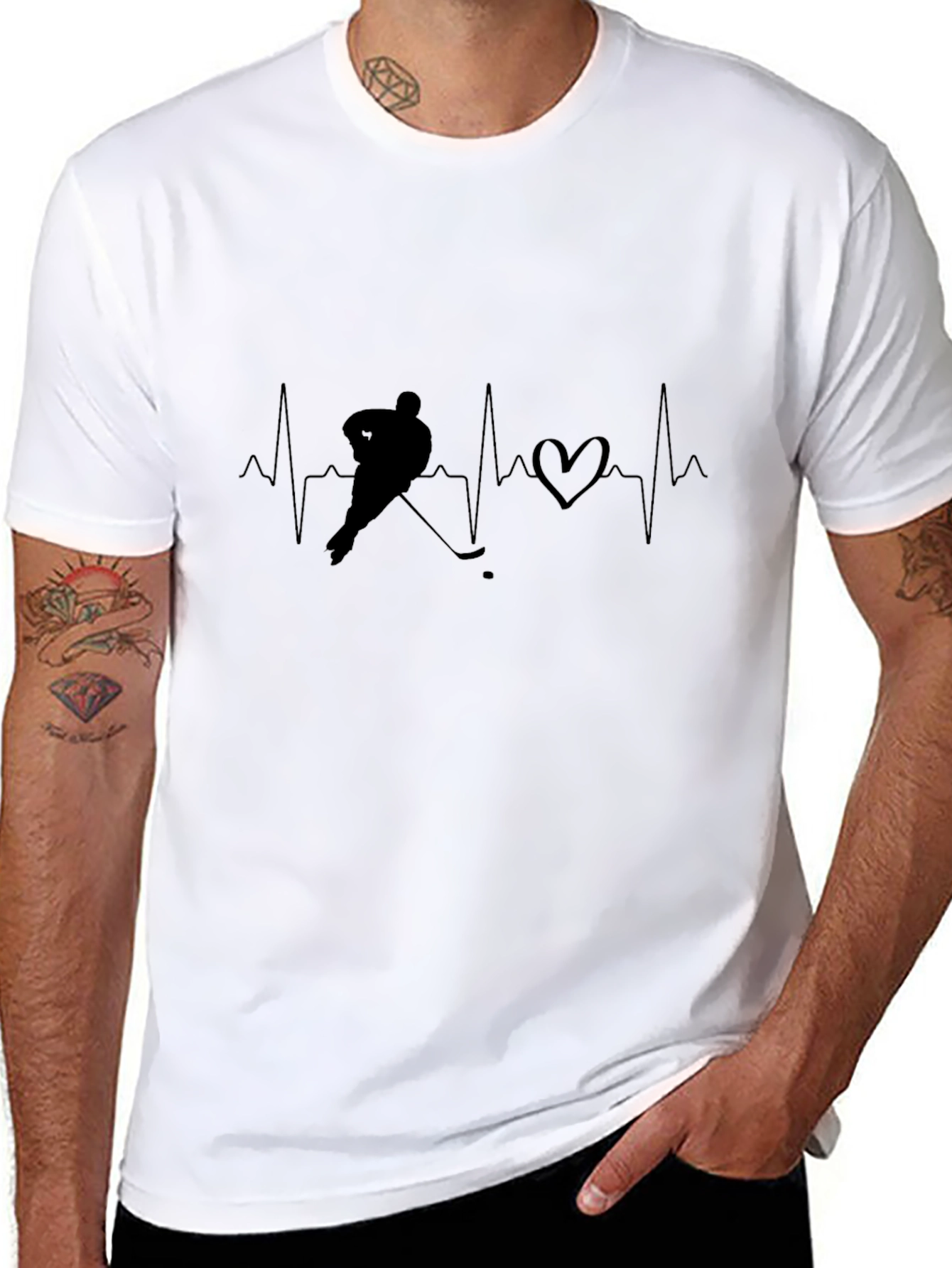 Hockey Heartbeat T-Shirt - Passionate Athlete Tee