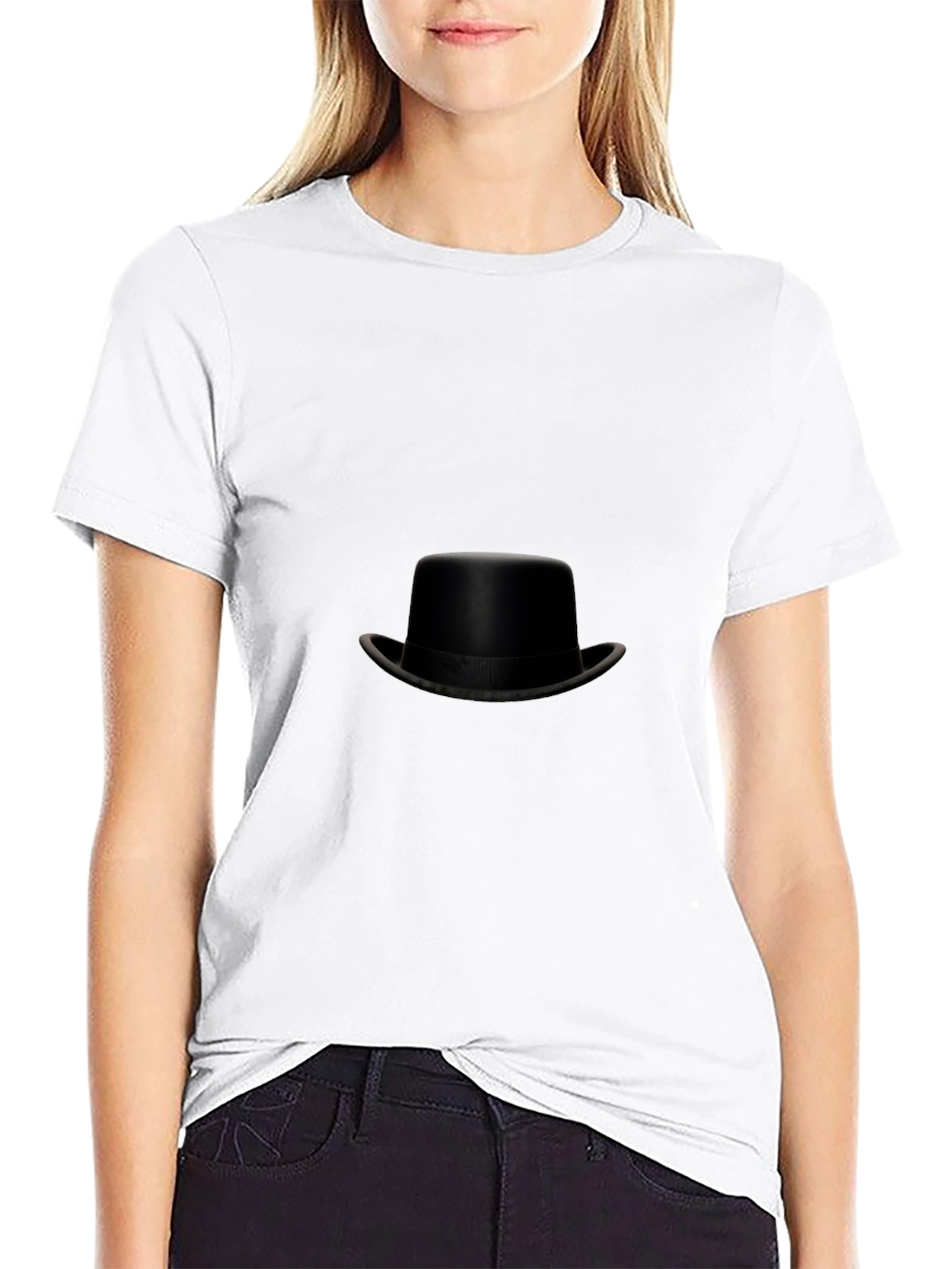Classic Black Top Hat Graphic Tee