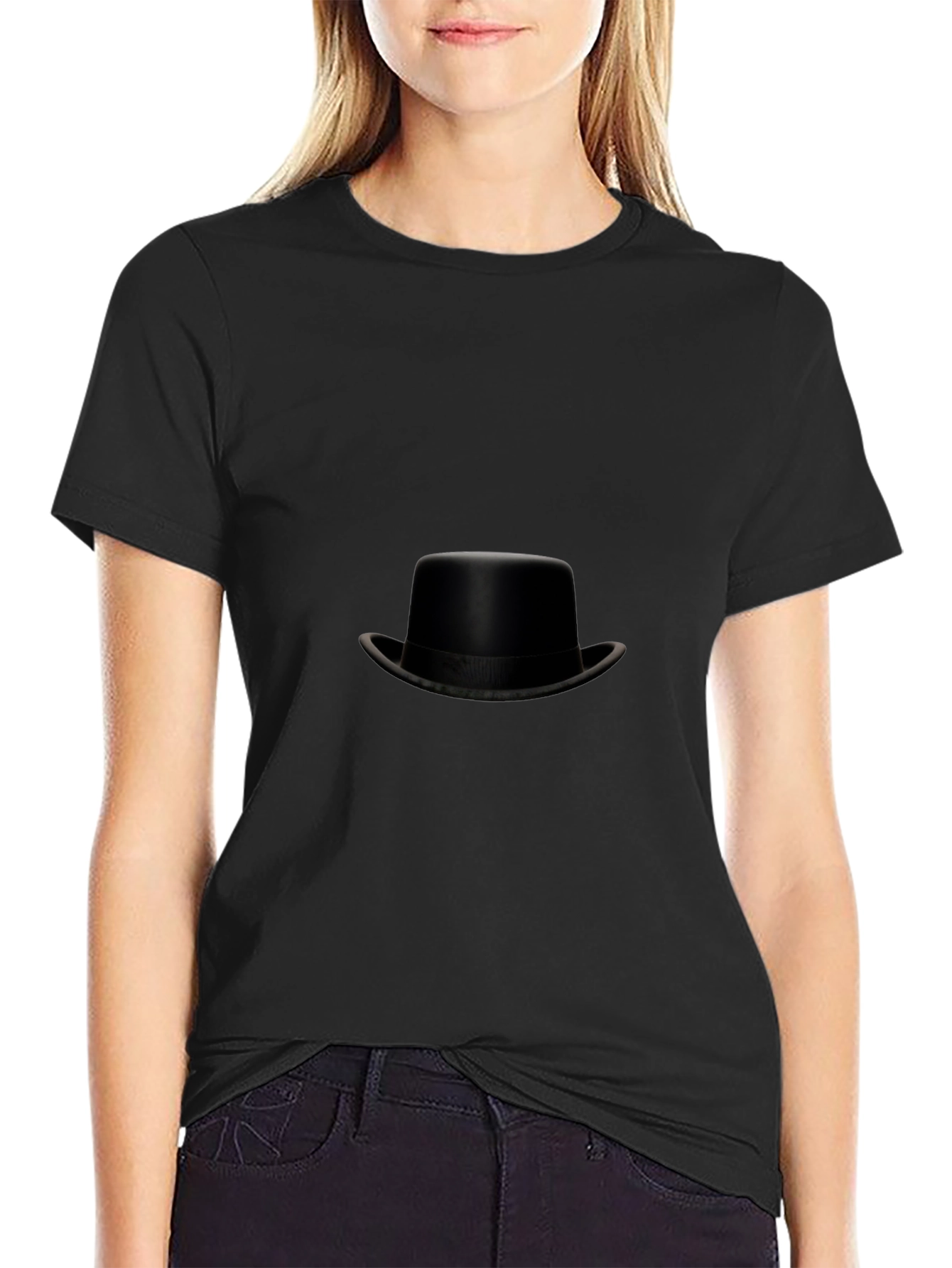 Classic Black Top Hat Graphic Tee