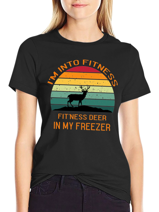Fitness Deer T-Shirt - Humorous Workout Tee