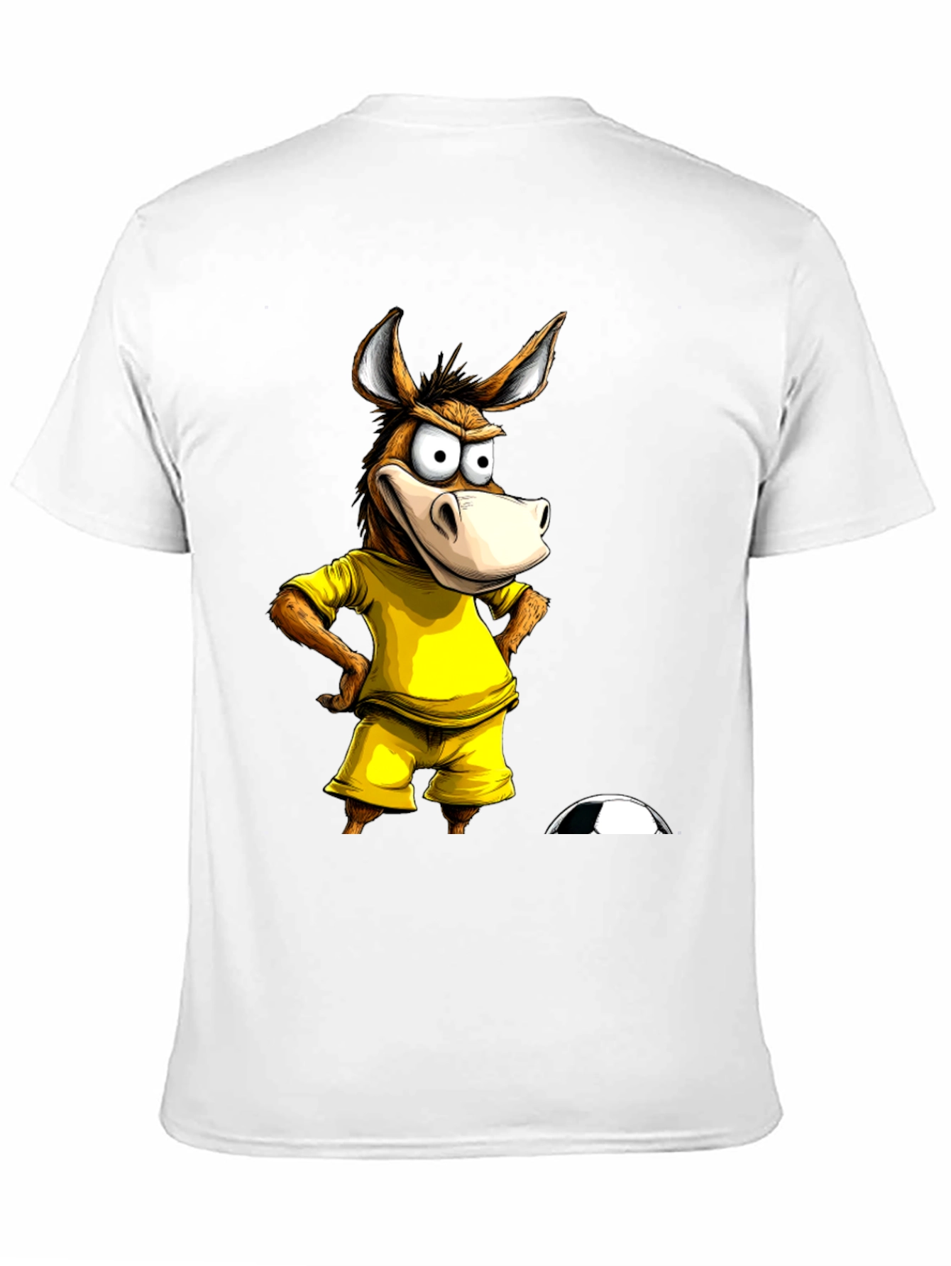 Funny Donkey Soccer T-Shirt - Black Cotton Tee