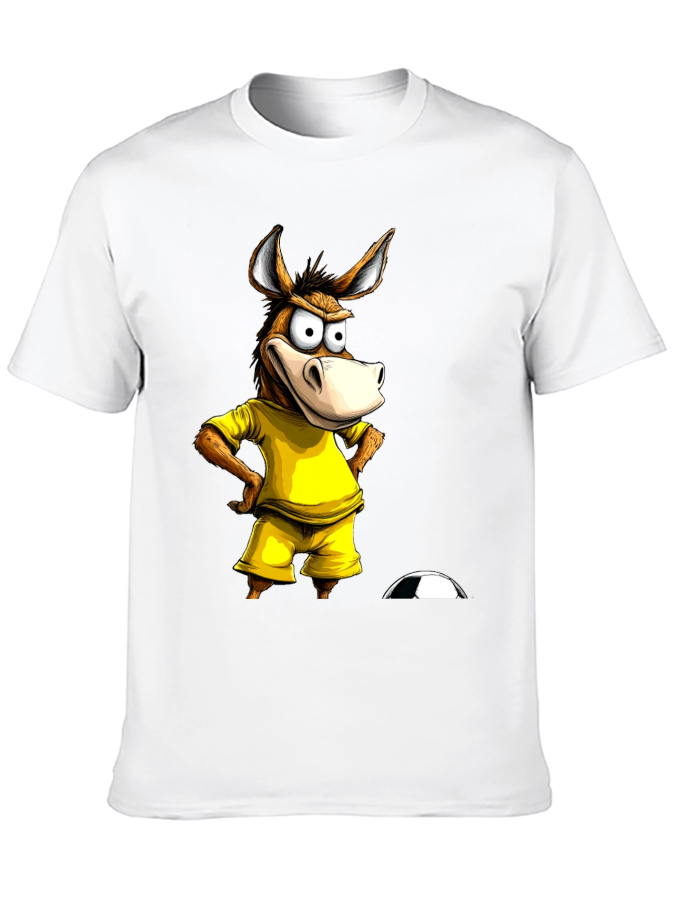 Funny Donkey Soccer T-Shirt - Black Cotton Tee