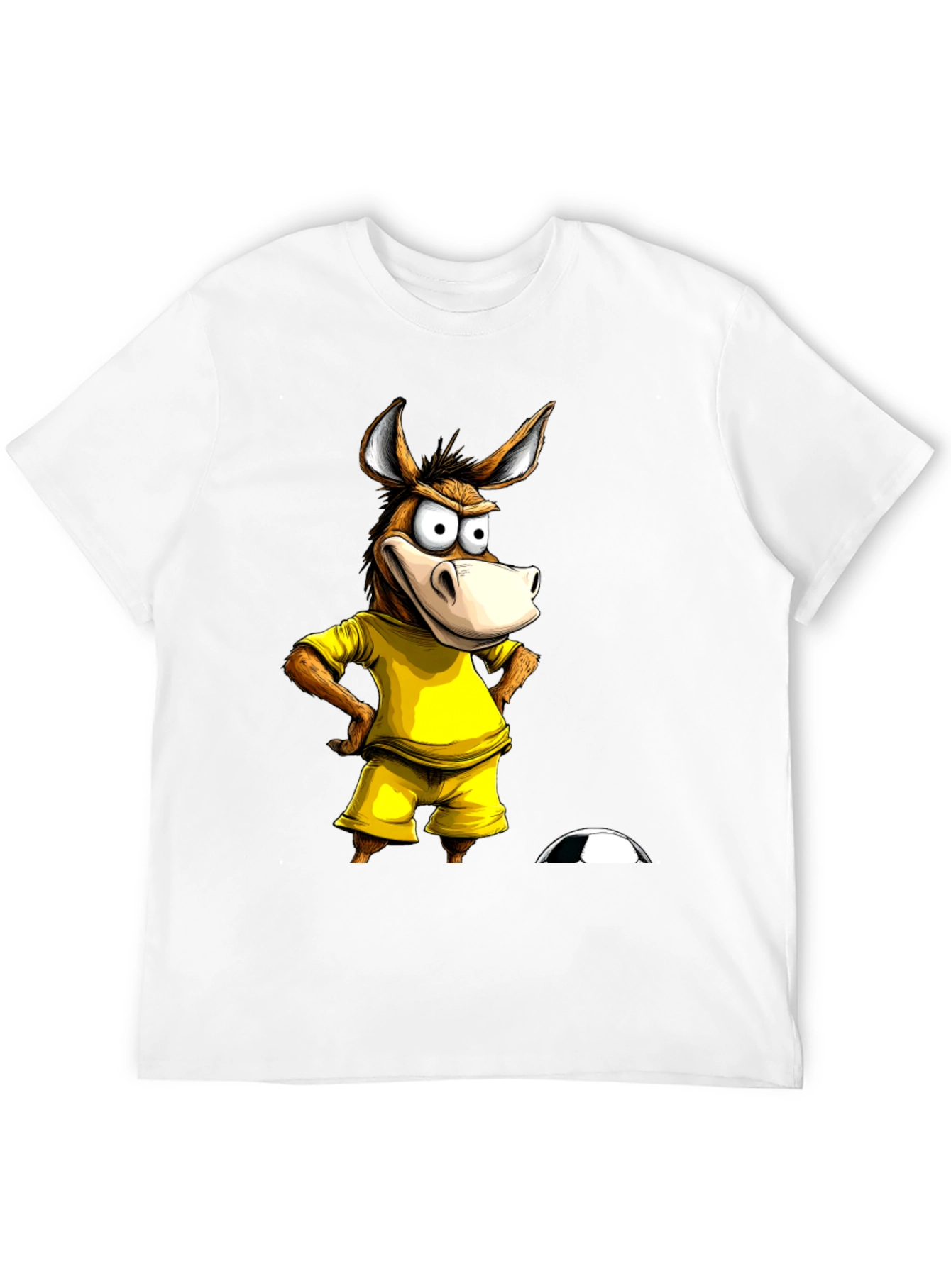 Funny Donkey Soccer T-Shirt - Black Cotton Tee